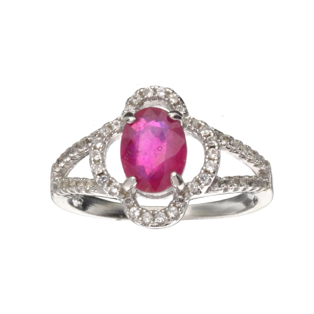APP: 0.7k Fine Jewelry 0.88CT Ruby And Colorless Topaz: Gov. File: H-05356 Fine Jewelry 0.88CT Ruby And Colorless Topaz Platinum Over Sterling Silver Ring Retail Replacement Value: $0.7K Asset Type: Ring Shipping: $19.95