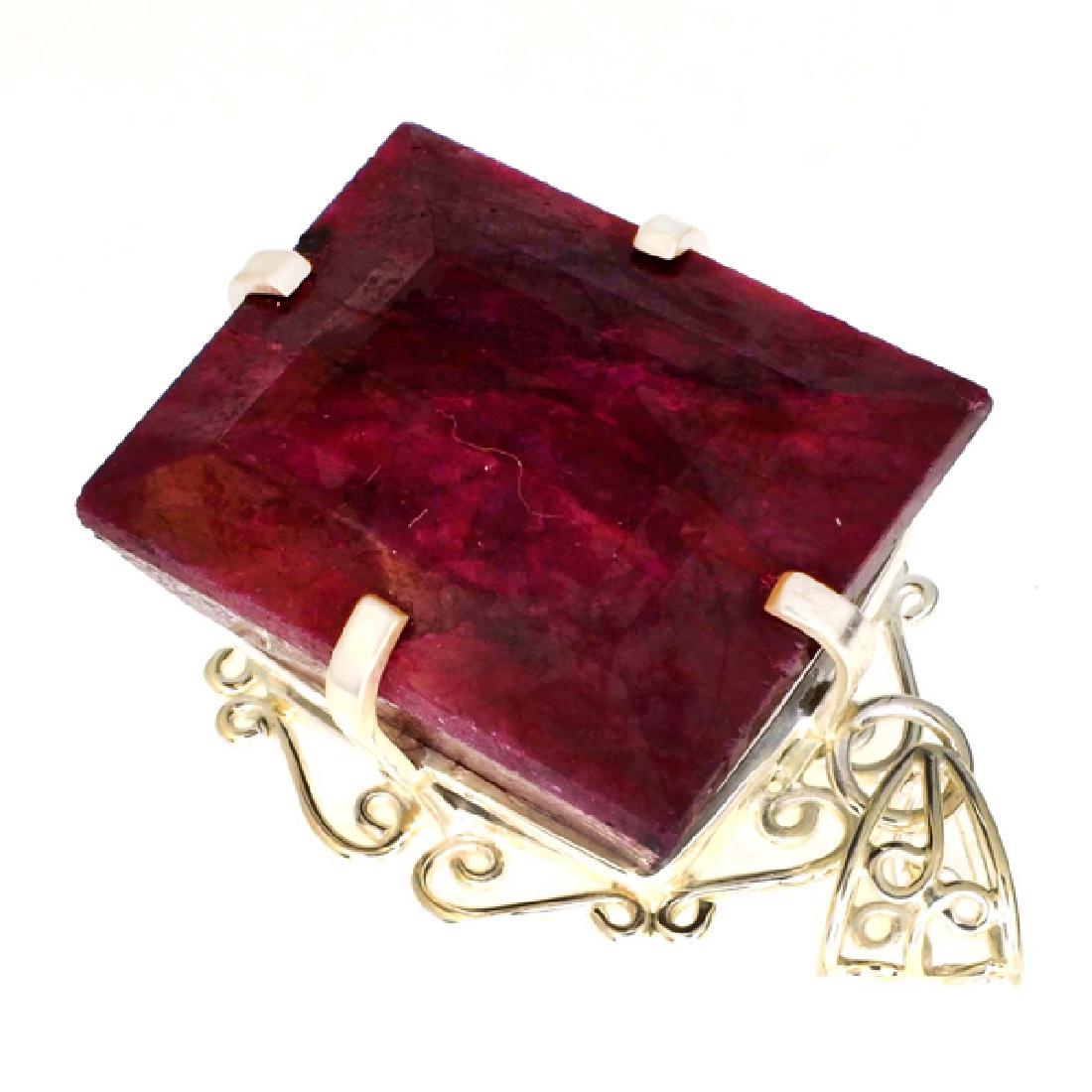 APP: 15.5k Fine Jewelry Designer Sebastian 370.42CT: Gov. File: K-02074 Fine Jewelry Designer Sebastian 370.42CT Rectangle Cut Ruby and Sterling Silver Pendant Retail Replacement Value:$15.5K Pendant Shipping: $19.95