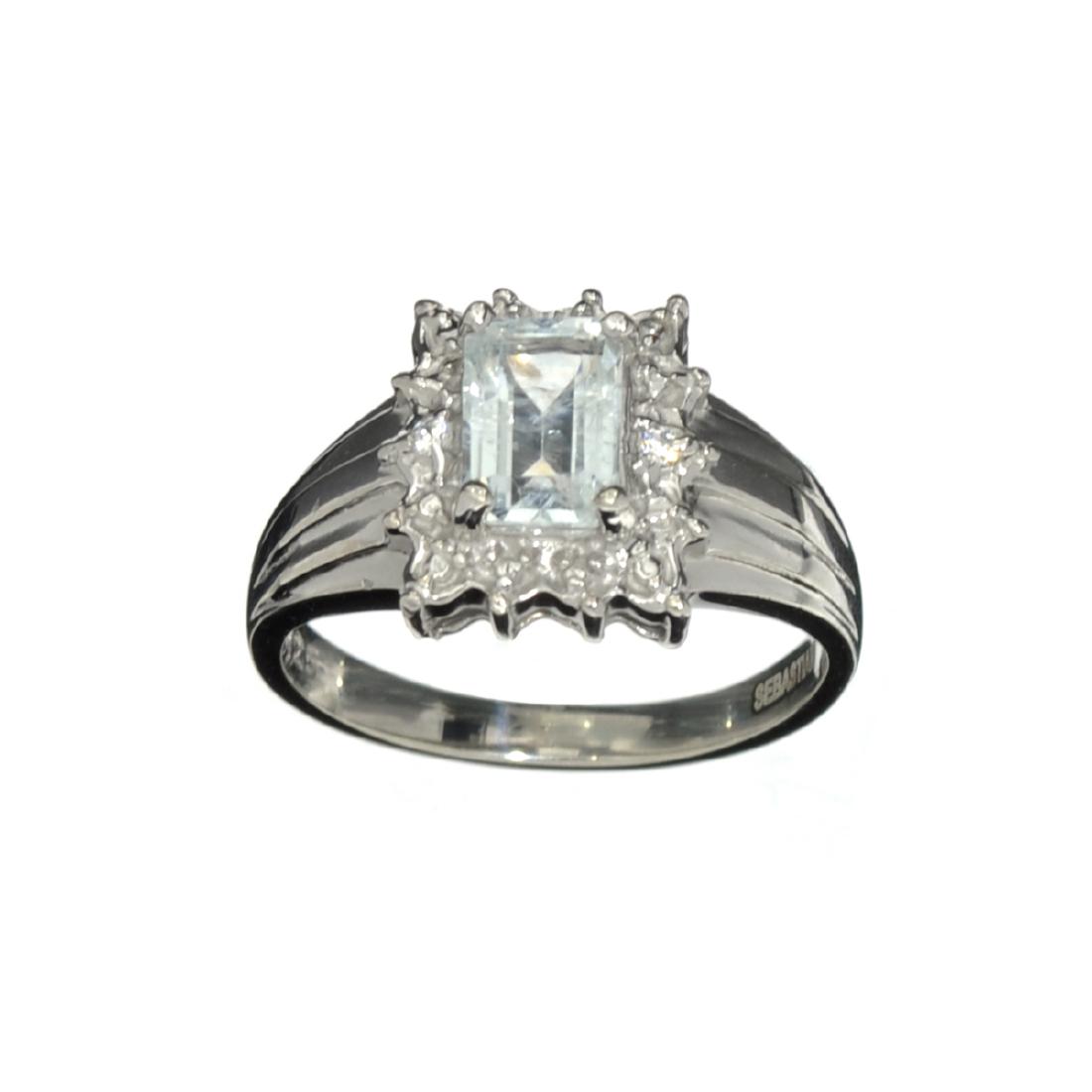 APP: 0.7k Fine Jewelry Designer Sebastian, 0.98CT: Gov. File: H-29748 Fine Jewelry Designer Sebastian, 0.98CT Aquamarine And White Topaz Sterling Silver Ring Retail Replacement Value: $0.7K Asset Type: Ring Shipping: $19.95