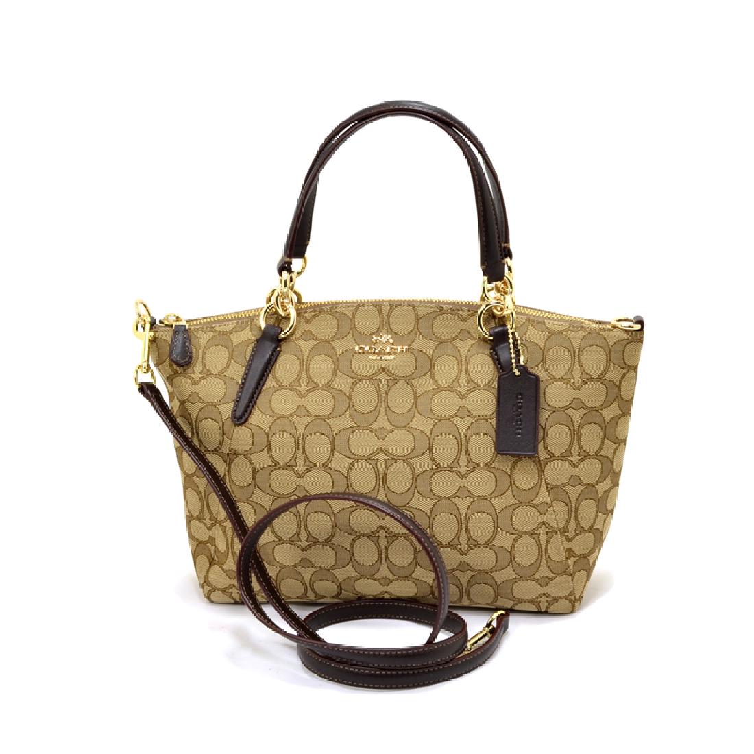 Brand New Coach Signature Small Kelsey Khaki/Brown Zip: Gov. File: T-15227 Brand New Coach Signature Small Kelsey Khaki/Brown Zip Top Bag Asset Type: Purse Shipping: $29.95