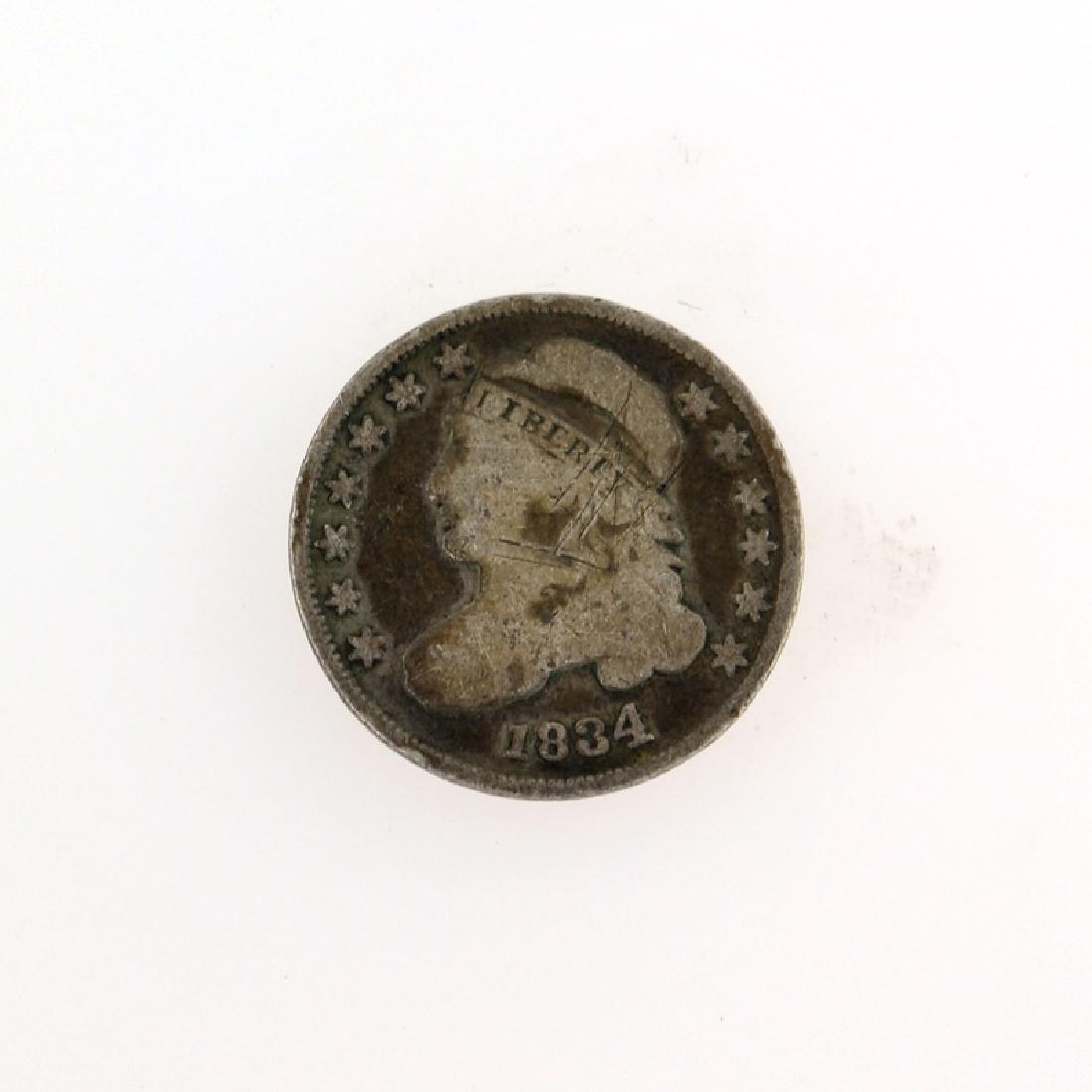 1834 Capped Bust Dime Coin: Gov. File: C-50278 1834 Capped Bust Dime Coin Asset Type: Coin Shipping: $9.95