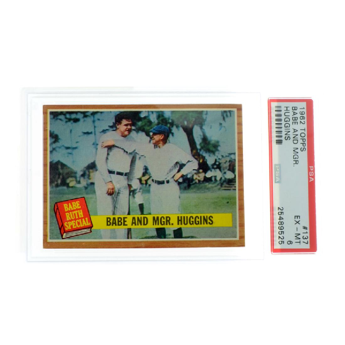 Rare Babe Ruth 1962 Topps Babe And Mgr. Huggins Card: Gov. File: T-15233 Rare Babe Ruth 1962 Topps Babe And Mgr. Huggins Card #137 PSA EX - MT Asset Type: Collectable Shipping: $29.95