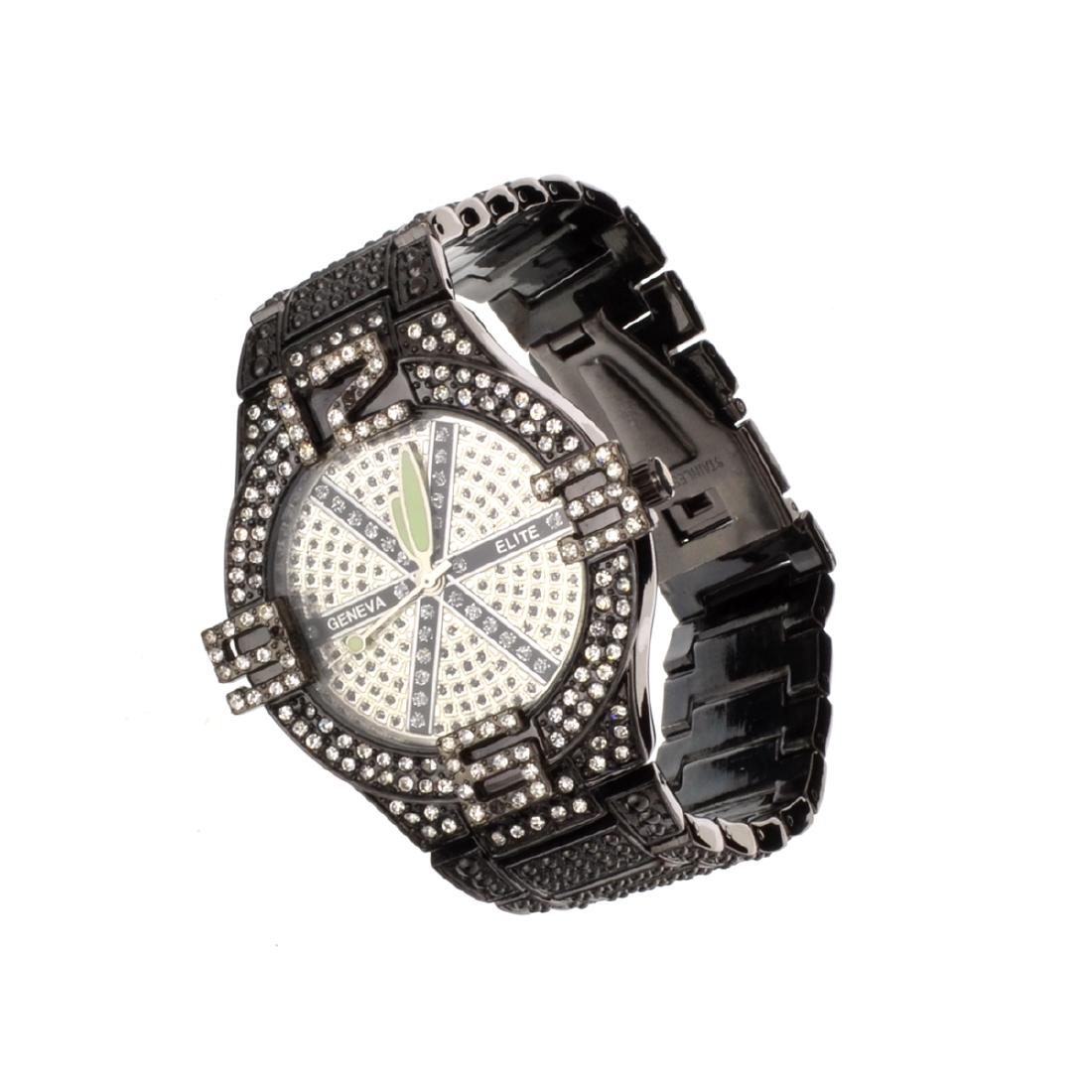 Geneva Stainless Steel Black Round Watch: Gov. File: H-33867 Geneva Stainless Steel Black Round Watch Asset Type: Watch Shipping: $19.95