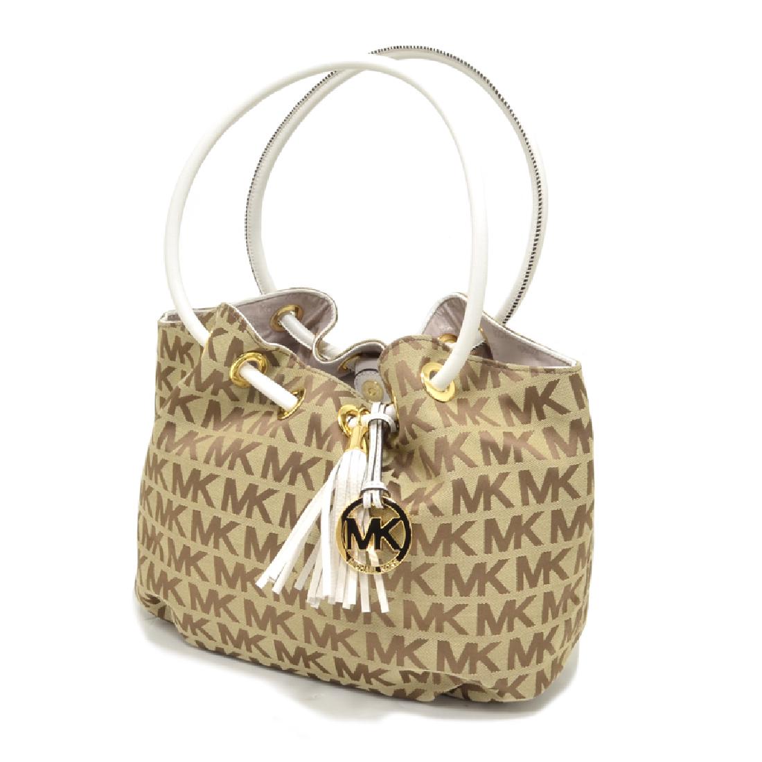 Brand New Michael Kors Signature Jacuard BG/EB/Van MD: Gov. File: T-11687 Brand New Michael Kors Signature Jacuard BG/EB/Van MD EW Ring Tote Bag Asset Type: Purse Shipping: $29.95