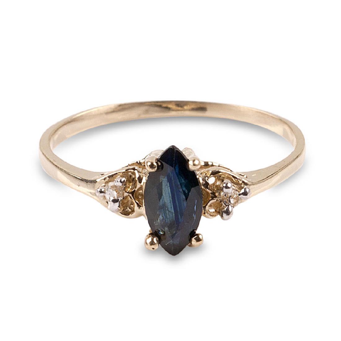 APP: 0.6k 14 kt. Gold, 0.55CT Blue And White Sapphire: Gov. File: 87134 14 kt. Gold, 0.55CT Blue And White Sapphire Ring Retail Replacement Value: $0.6K Asset Type: Ring Shipping: $19.95