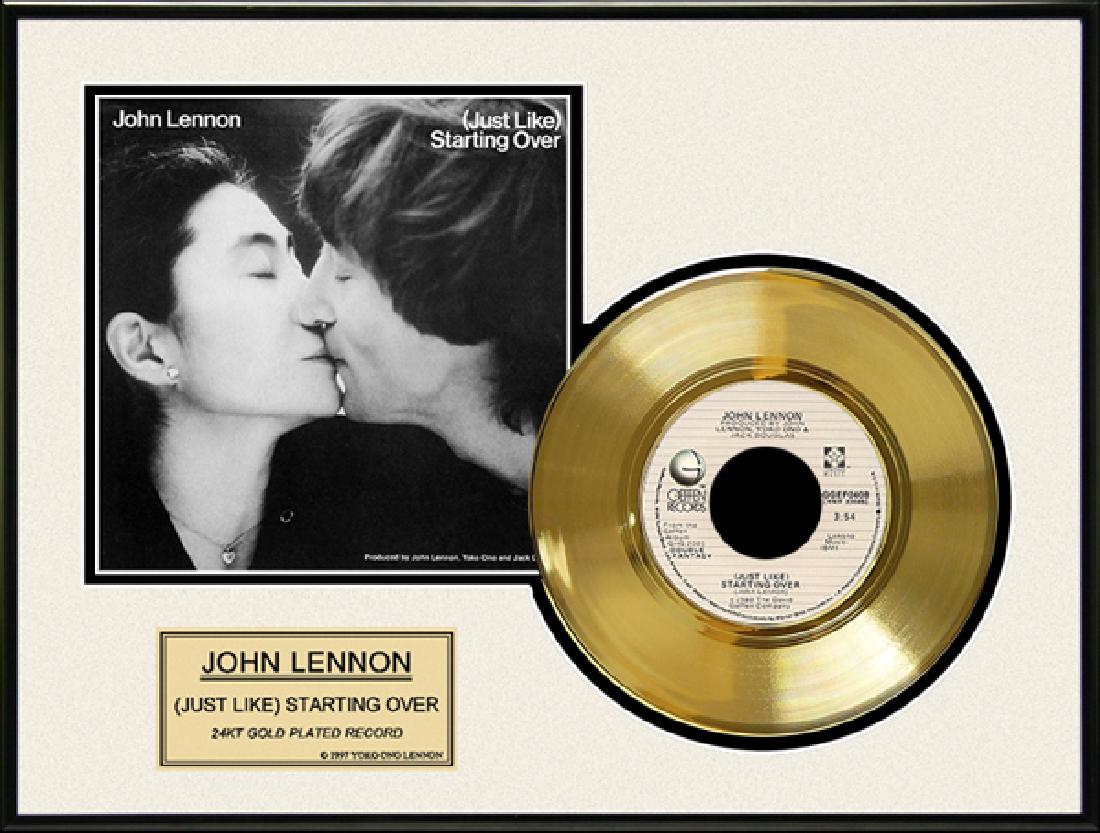 JOHN LENNON ''Just Like Starting Over'' Gold Record: Gov. File: S-00146 JOHN LENNON "Just Like Starting Over" Framed Gold Record Shipping: $24.95
