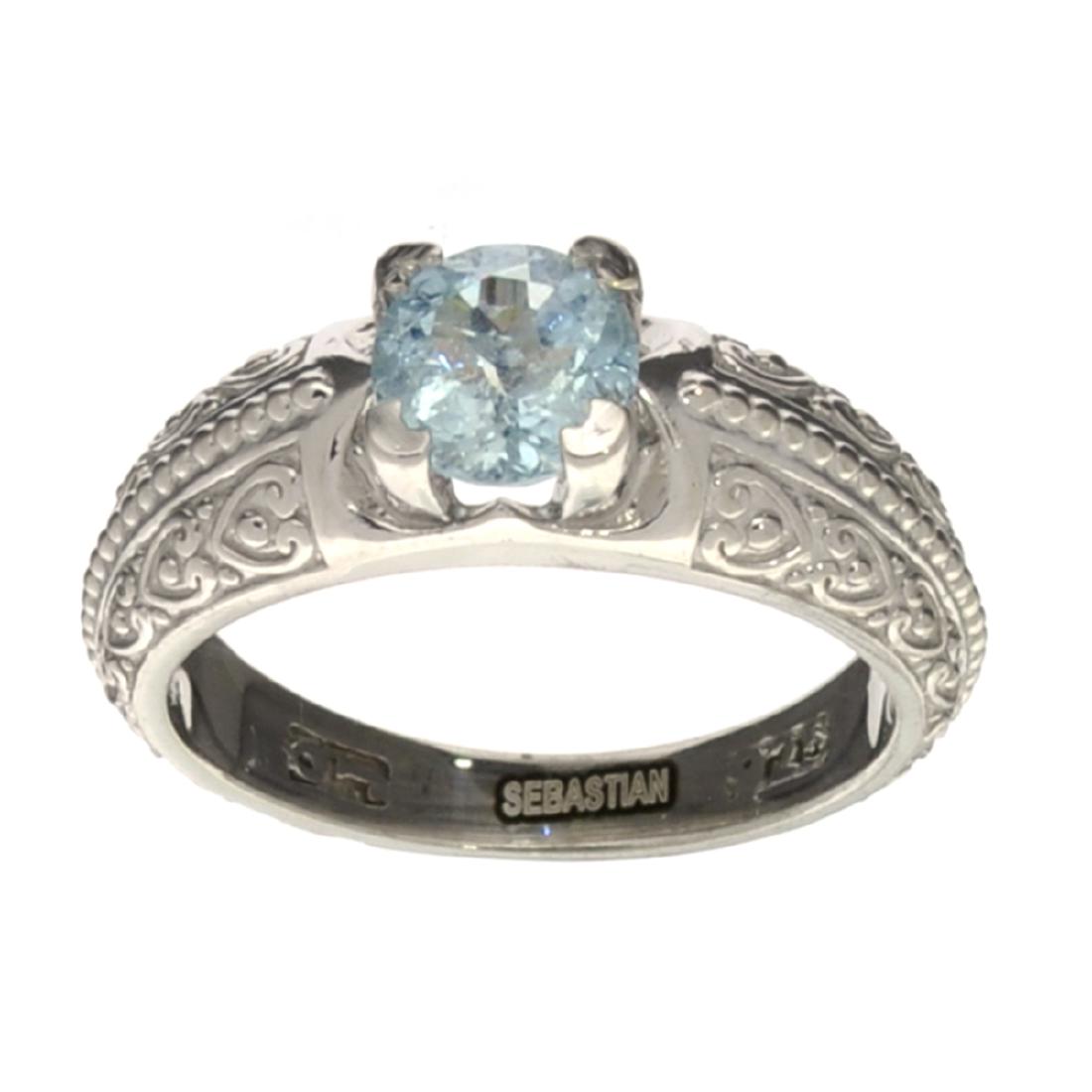 APP: 0.7k Fine Jewelry Designer Sebastian, 0.90CT Round: Gov. File: H-29981 Fine Jewelry Designer Sebastian, 0.90CT Round Cut Aquamarine And Sterling Silver Ring Retail Replacement Value: $0.7K Asset Type: Ring Shipping: $19.95