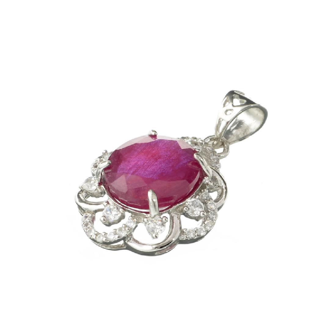 APP: 2.1k Fine Jewerly 6.00CT Oval Cut Ruby And White: Gov. File: H-17134 Fine Jewerly 6.00CT Oval Cut Ruby And White Sapphire Sterling Silver Pendant Retail Replacement Value: $2.1K Asset Type: Pendant Shipping: $19.95