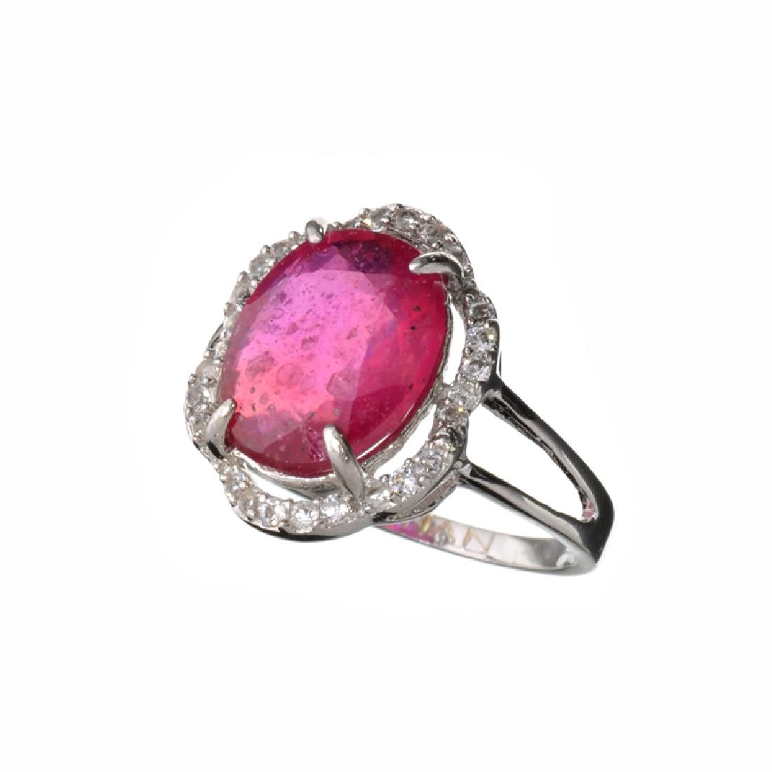 APP: 3.1k Fine Jewelry Designer Sebastian 5.10CT Ruby: Gov. File: K-11015 Fine Jewelry Designer Sebastian 5.10CT Ruby And Colorless Topaz Platinum Over Sterling Silver Ring Retail Replacement Value:$3.1KRing Shipping: $19.95