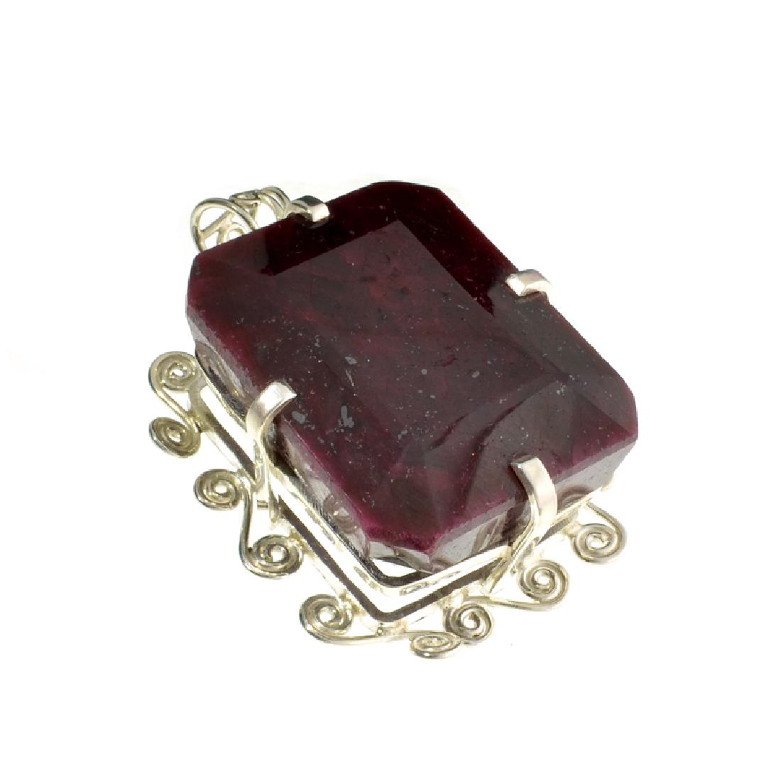 APP: 3.2k Fine Jewelry 348.21CT Emerald Cut Ruby And: Gov. File: H-13329 Fine Jewelry 348.21CT Emerald Cut Ruby And Sterling Silver Pendant Retail Replacement Value: $3.2K Asset Type: Pendant Shipping: $19.95