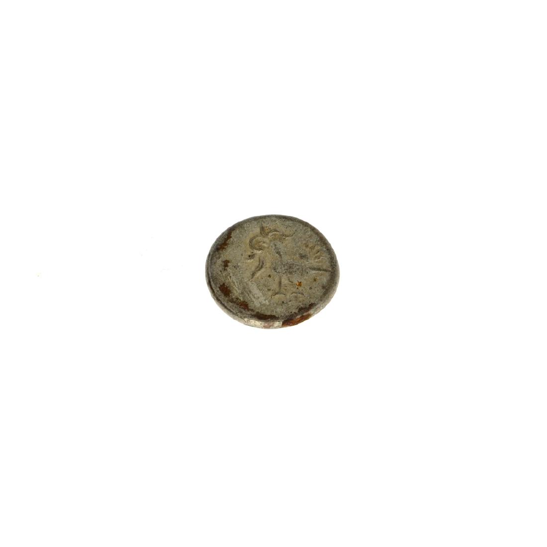 1847 Cambodia Billion 1/8 Tical Hamza Bird Facing Left,: Gov. File: C-48760 1847 Cambodia Billion 1/8 Tical Hamza Bird Facing Left, Uniface Coin Asset Type: Coin Shipping: $9.95