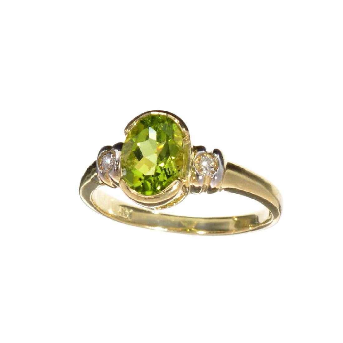 APP: 1k Fine Jewelry Designer Sebastian 14KT Gold,: Gov. File: H-22871 Fine Jewelry Designer Sebastian 14KT Gold, 1.25CT Green Peridot And White Sapphire Ring Retail Replacement Value: $1.0K Asset Type: Ring Shipping: $19.95