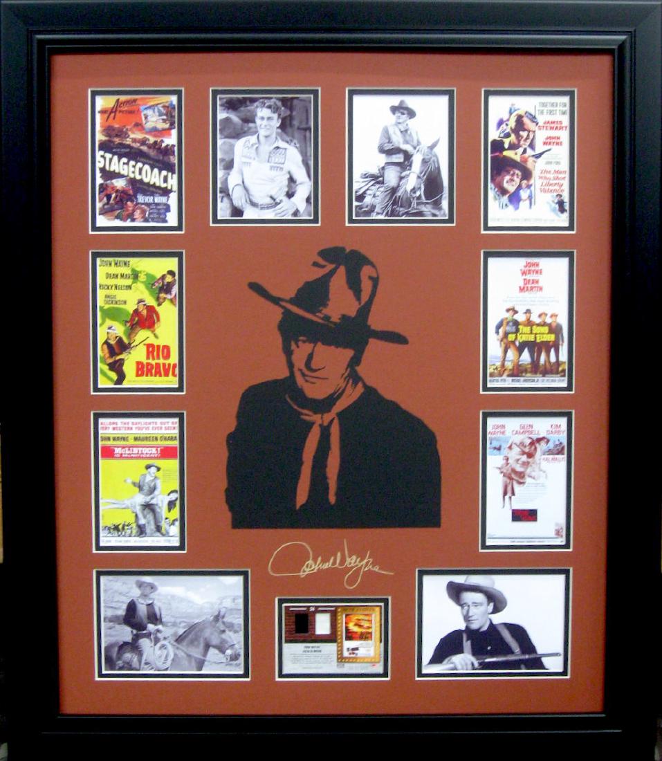 John Wayne Engraved Signature with Authentic Swatch of: Gov. File: M-04194 John Wayne Engraved Signature with Authentic Swatch of Original Clothing Asset Type: Movie Shipping: $24.95. Item may be pick up only, or require additional shipping charges due to 