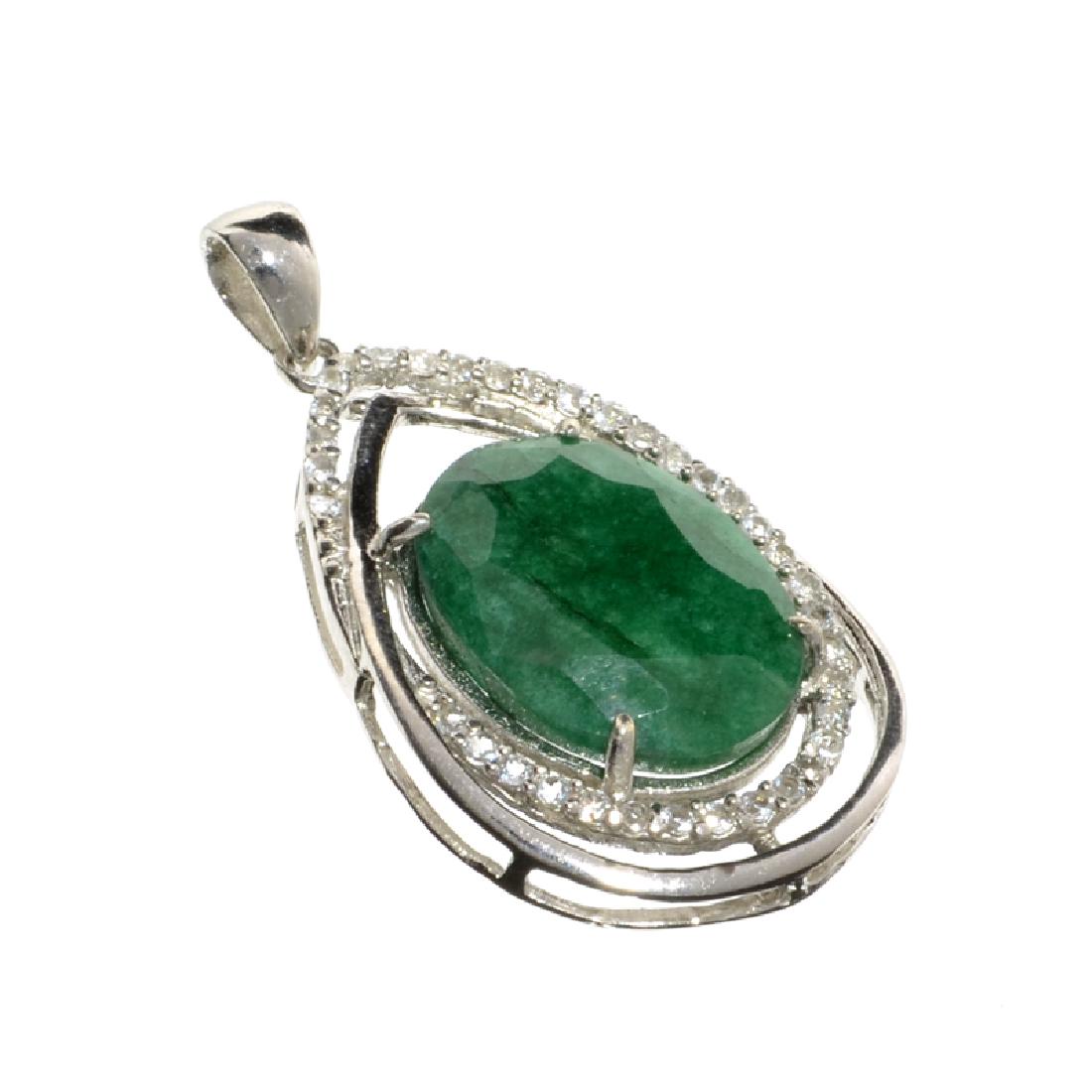 APP: 3.2k Fine Jewelry 8.58CT Green Beryl Emerald And: Gov. File: H-14271 Fine Jewelry 8.58CT Green Beryl Emerald And Platinum Over Sterling Silver Pendant Retail Replacement Value: $3.2K Asset Type: Pendant Shipping: $19.95