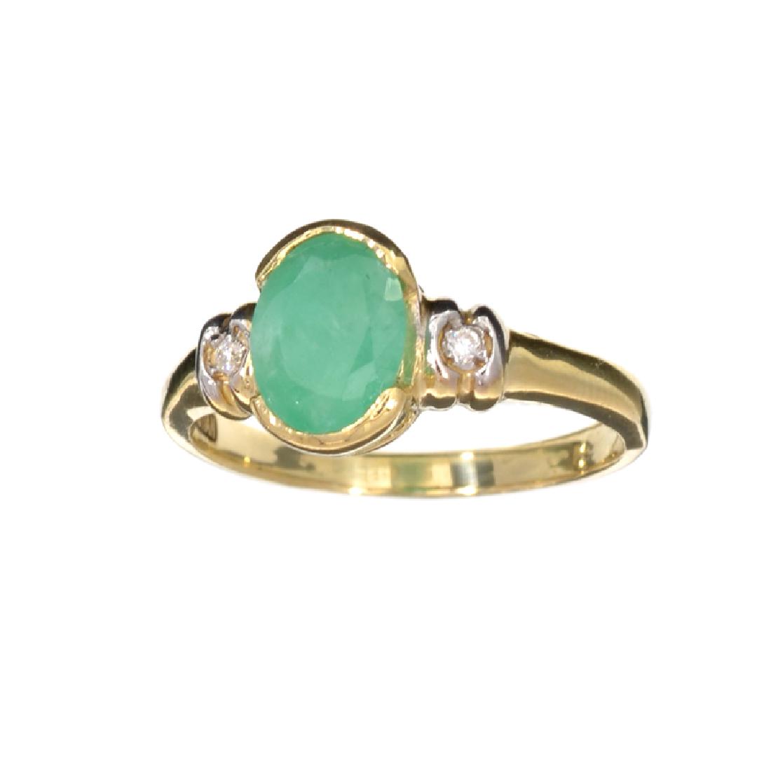 APP: 1k Fine Jewelry Designer Sebastian 14KT Gold,: Gov. File: H-22987 Fine Jewelry Designer Sebastian 14KT Gold, 1.11CT Green Emerald And White Sapphire Ring Retail Replacement Value: $1.0K Asset Type: Ring Shipping: $19.95