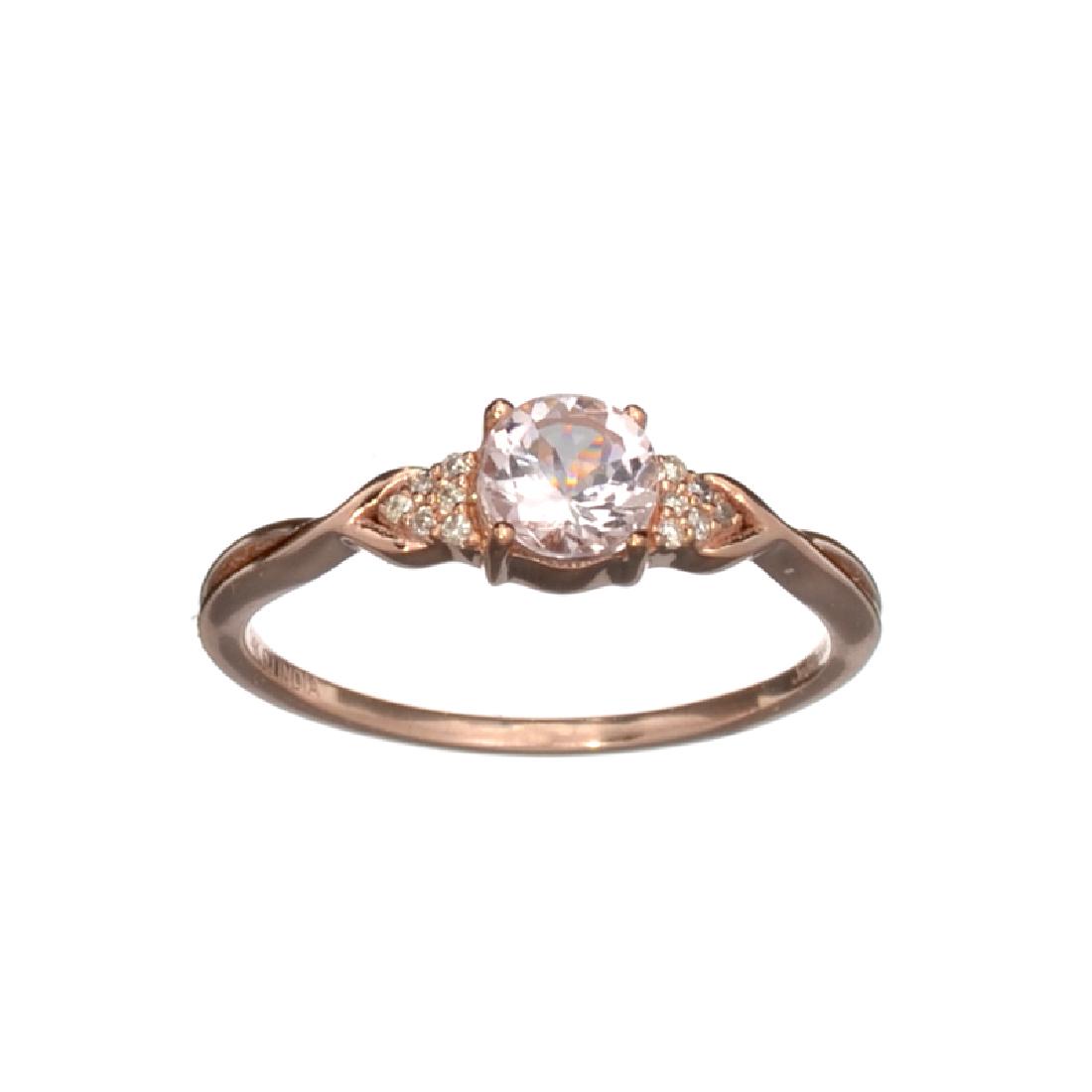 APP: 0.7k Fine Jewelry, Designer Sebastian 14KT Gold,: Gov. File: H-26331 Fine Jewelry, Designer Sebastian 14KT Gold, 0.48CT Round Cut Morganite And Diamond Ring Retail Replacement Value: $0.7K Asset Type: Ring Shipping: $19.95