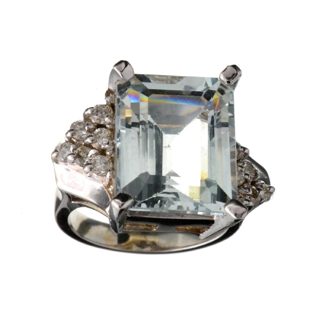 APP: 13.4k Fine Jewelry 14 kt. White Gold, 10.47CT: Gov. File: H-00434 Fine Jewelry 14 kt. White Gold, 10.47CT Aquamarine And Diamond Ring Retail Replacement Value: $13.4K Asset Type: Ring Shipping: $19.95