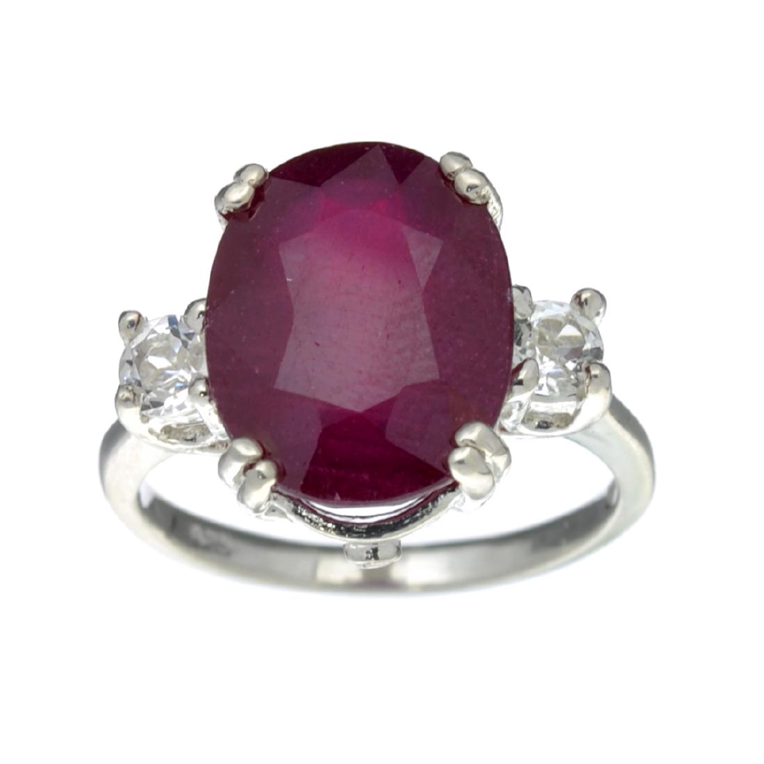 APP: 1.5k Fine Jewelry Designer Sebastian, 8.46CT Ruby: Gov. File: H-30761 Fine Jewelry Designer Sebastian, 8.46CT Ruby And White Topaz Sterling Silver Ring Retail Replacement Value: $1.5K Asset Type: Ring Shipping: $19.95