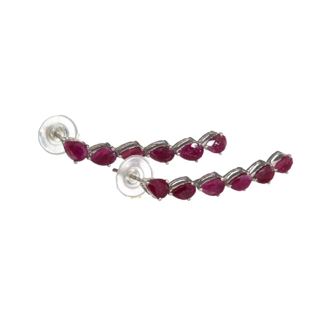 APP: 2.2k Fine Jewelry 6.62CT Pear Cut Ruby And: Gov. File: H-04603 Fine Jewelry 6.62CT Pear Cut Ruby And Platinum Over Sterling Silver Earrings Retail Replacement Value: $2.2K Asset Type: Earrings Shipping: $19.95