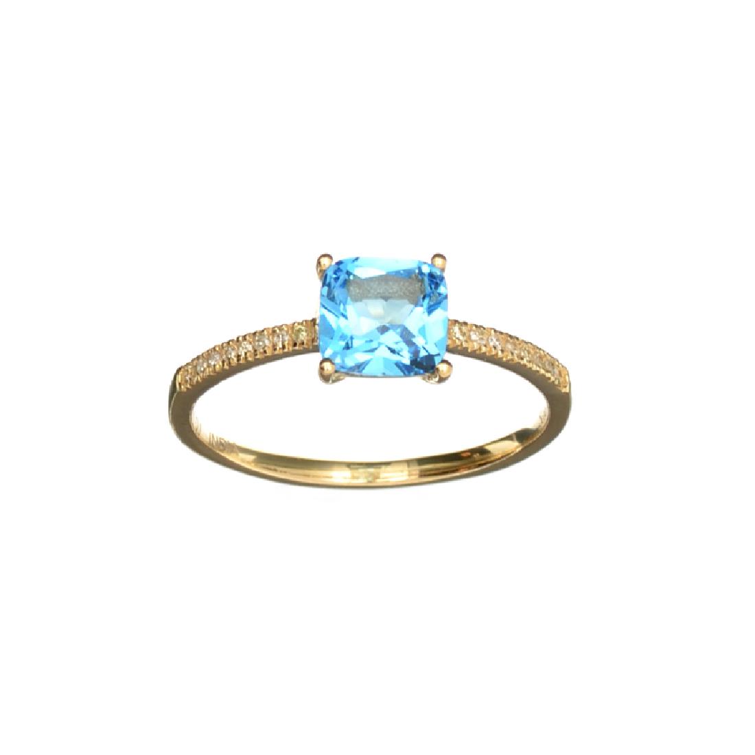 APP: 0.6k Fine Jewelry Designer Sebastian 14KT Gold,: Gov. File: H-25258 Fine Jewelry Designer Sebastian 14KT Gold, 1.29CT Blue Topaz And Diamond Ring Retail Replacement Value: $0.6K Asset Type: Ring Shipping: $19.95