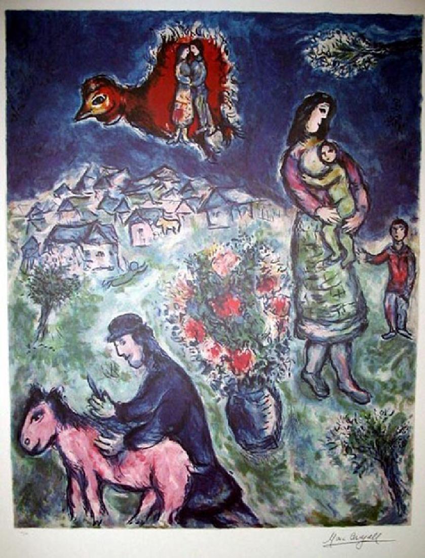 MARC CHAGALL (After) Sur La Route du Village Print, 240: Gov. File: P-06626 Marc Chagall MARC CHAGALL: (After) Sur La Route du Village Print 24.5 inches x 33.5 inches (Unframed) Shipping: $24.95