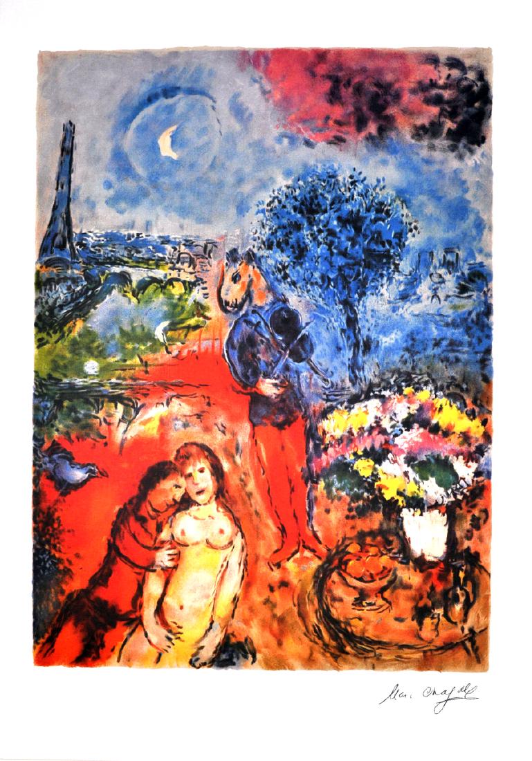 MARC CHAGALL (After) Serenade Print, I165 of 500: Gov. File: P-06393 Marc Chagall MARC CHAGALL: (After) Serenade Print 24.5 x 35 (Unframed) Shipping: $24.95