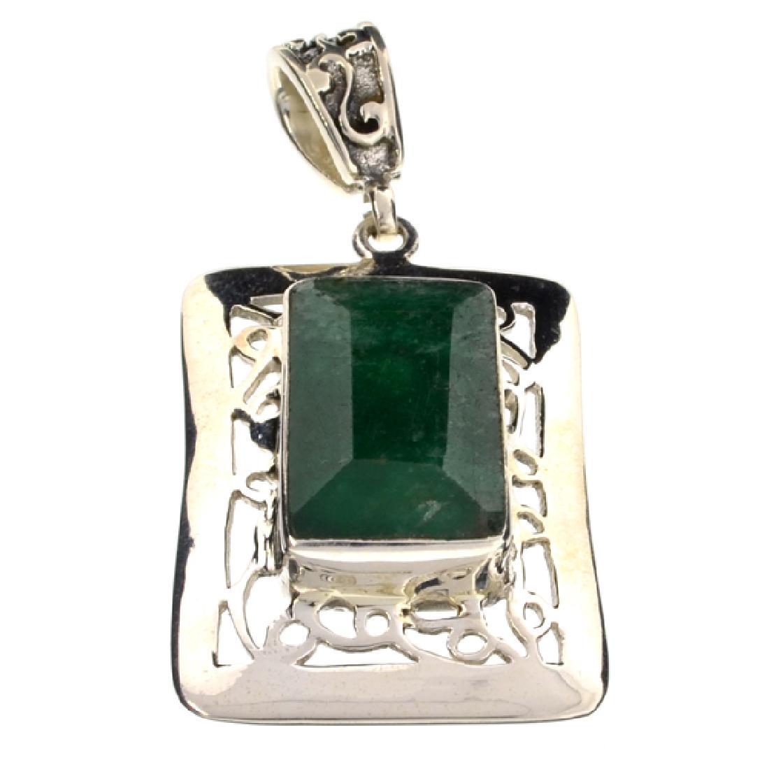 APP: 0.7k Fine Jewelry Designer Sebastian 20.36CT: Gov. File: K-02932 Fine Jewelry Designer Sebastian 20.36CT Rectangular Cut Green Beryl and Sterling Silver Pendant Retail Replacement Value:$0.6K Pendant Shipping: $19.95