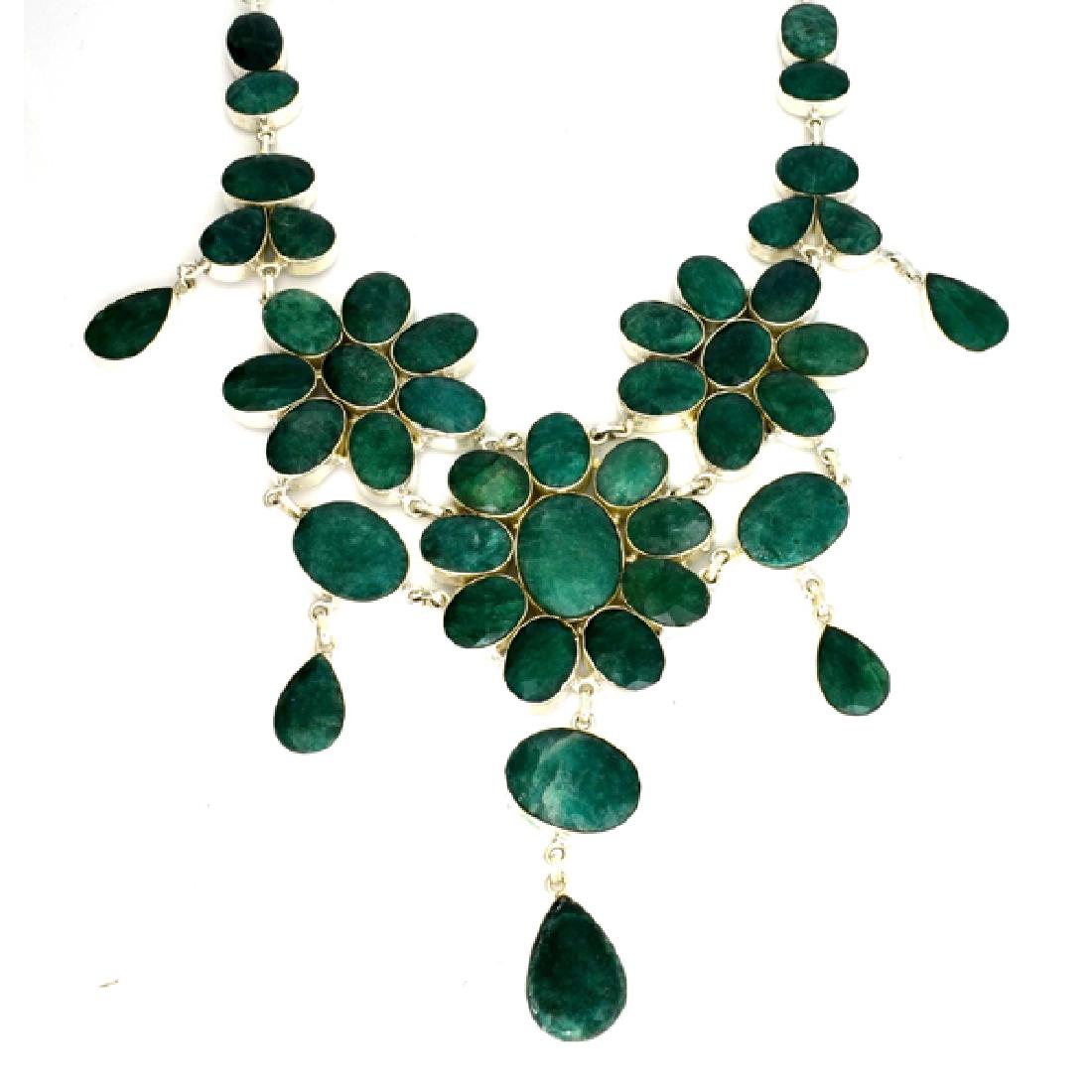 APP: 24.7k 355.23CT Oval Cut Green Beryl and Sterling: Gov. File: 65144 355.23CT Oval Cut Green Beryl and Sterling Silver Necklace Retail Replacement Value: $24.7K Asset Type: Necklace Shipping: $19.95