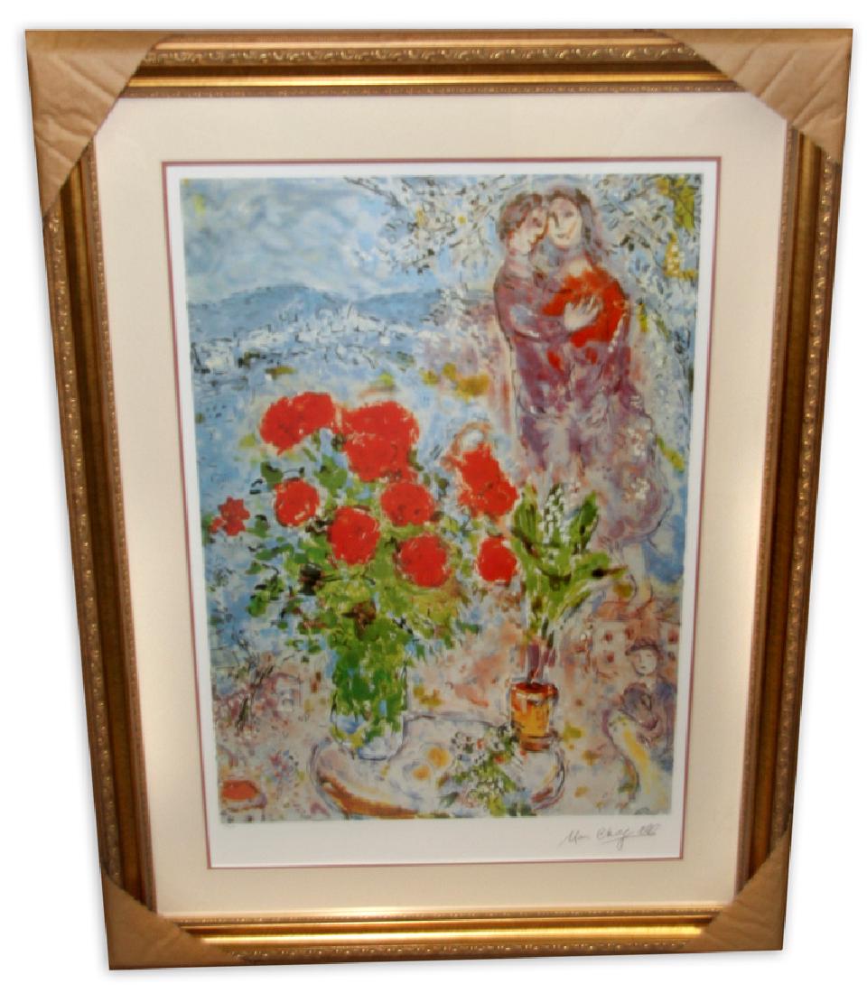 Marc Chagall (After) 'Red Bouquet with Lovers' Framed: Gov. File: M-02849 Marc Chagall (After) 'Red Bouquet with Lovers' Framed & Matted Asset Type: Print Shipping: $24.95. Item may be pick up only, or require additional shipping charges due to weight or 