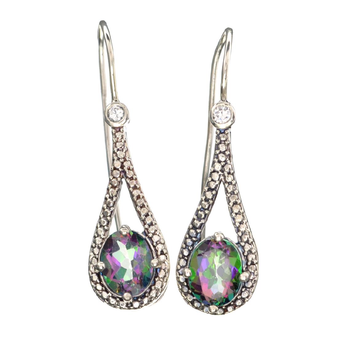 APP: 0.5k Fine Jewelry Designer Sebastian 4.45CT Mystic: Gov. File: H-27679 Fine Jewelry Designer Sebastian 4.45CT Mystic and White Topaz Sterling Silver Earrings Retail Replacement Value: $0.5K Asset Type: Earrings Shipping: $19.95