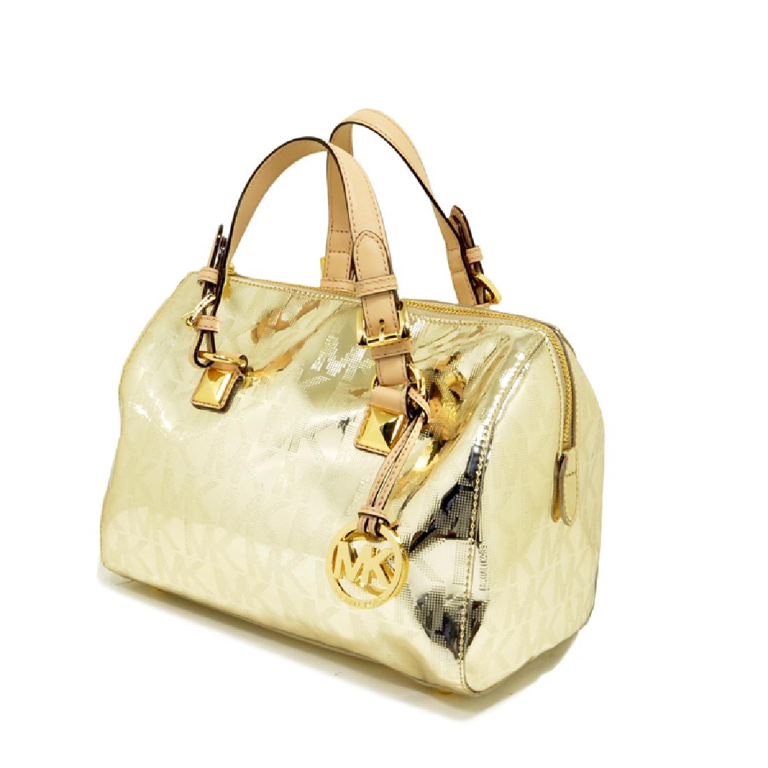 Brand New Michael Kors Grayson Medium Satchel Pale Gold: Gov. File: T-14545 Brand New Michael Kors Grayson Medium Satchel Pale Gold Mirror Metallic Asset Type: Purse Shipping: $29.95