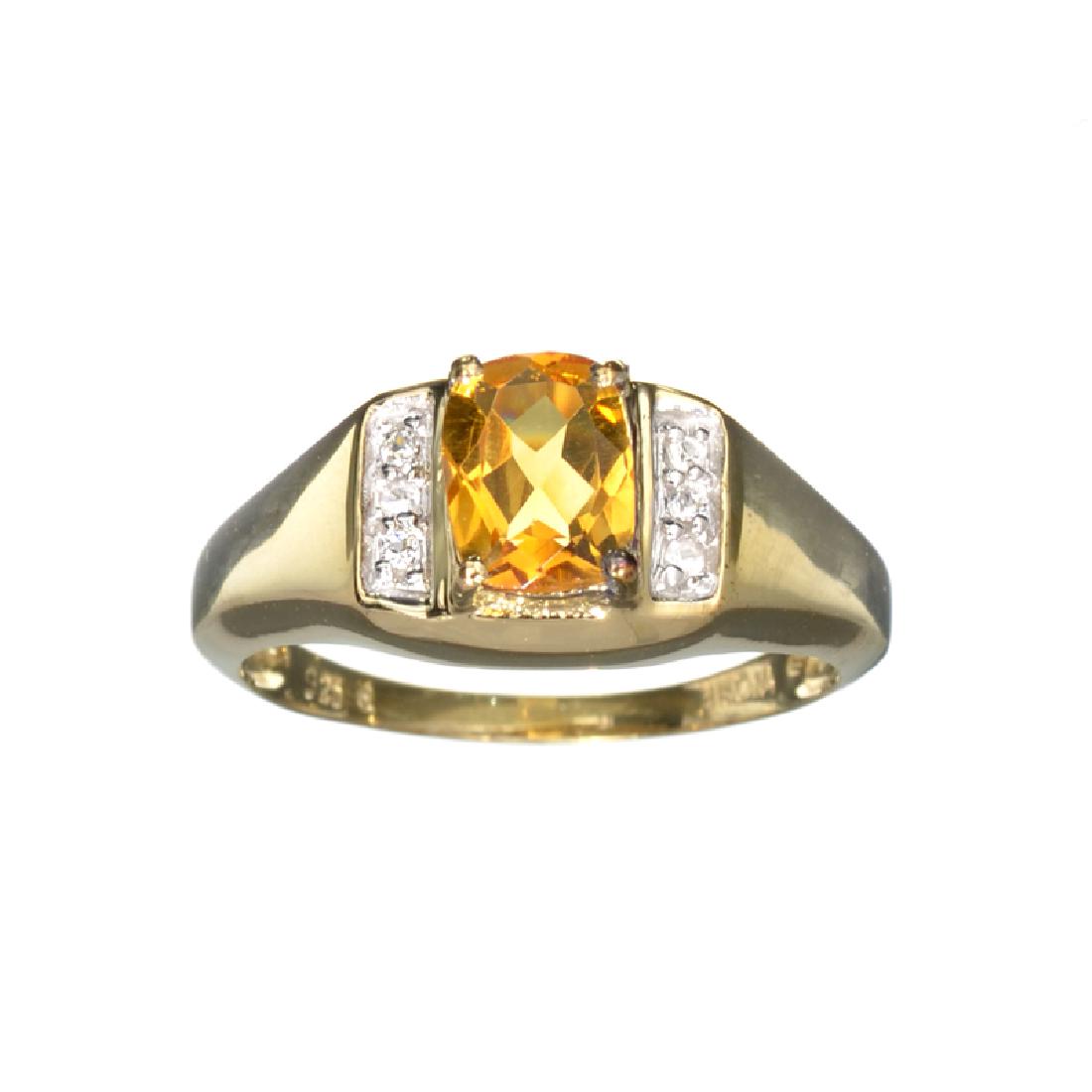 APP: 0.4k Fine Jewelry 1.38CT Citrine And White: Gov. File: H-23776 Fine Jewelry 1.38CT Citrine And White Sapphire With Gold Overlay Sterling Silver Ring Retail Replacement Value: $0.4K Asset Type: Ring Shipping: $19.95