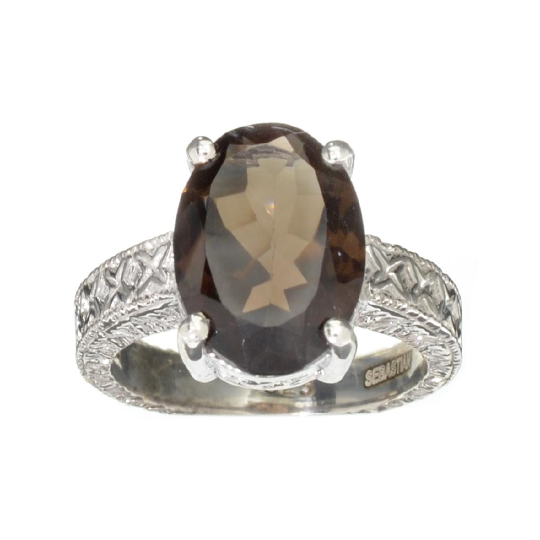 APP: 0.6k Fine Jewelry Designer Sebastian, 4.69CT Oval: Gov. File: H-30033 Fine Jewelry Designer Sebastian, 4.69CT Oval Cut Smoky Quartz And Sterling Silver Ring Retail Replacement Value: $0.6K Asset Type: Ring Shipping: $19.95