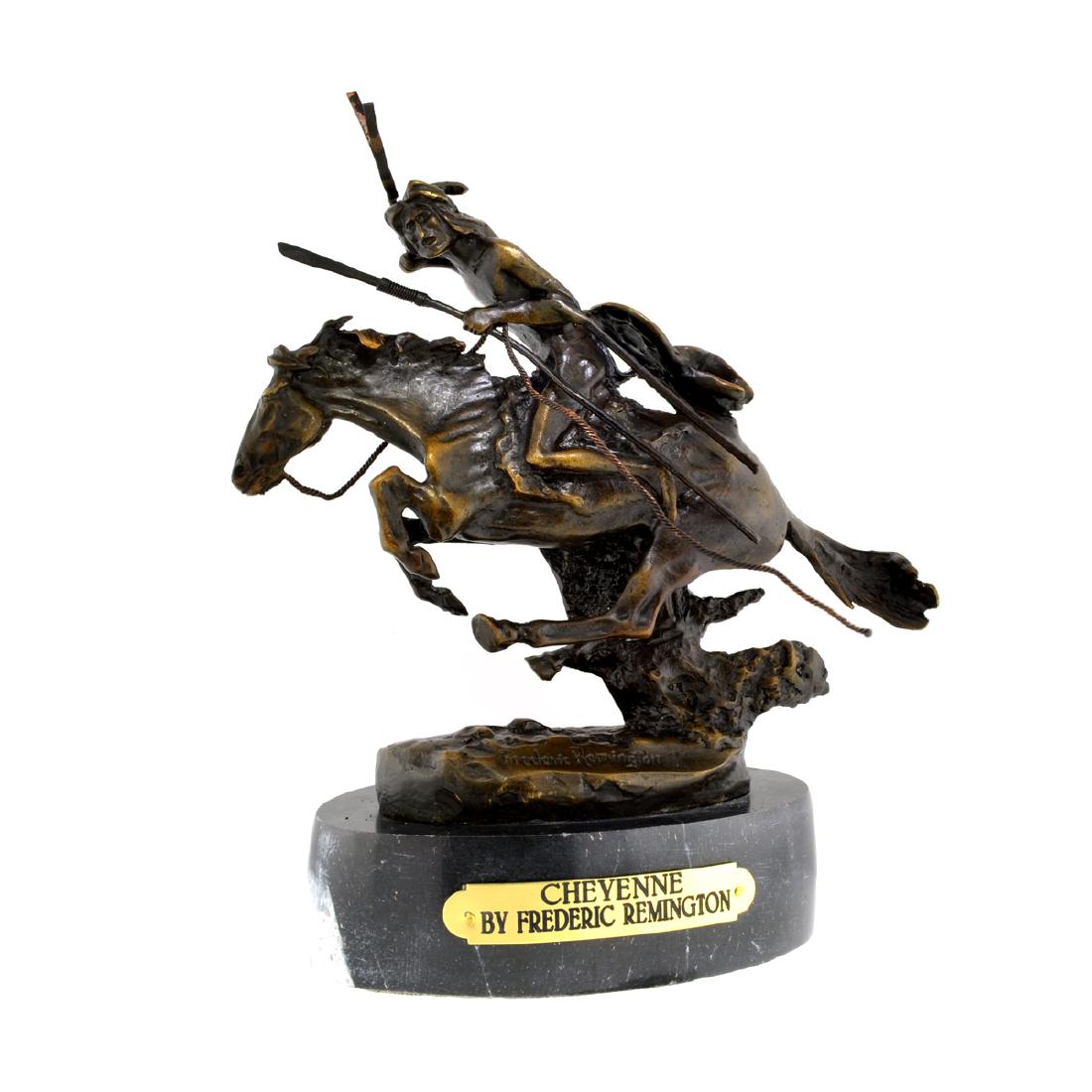 Cheyenne- By Frederic Remington- Bronze Reissue: Gov. File: T-14459 Cheyenne- By Frederic Remington- Bronze Reissue Asset Type: Museum Quality Bronze Shipping: $29.95