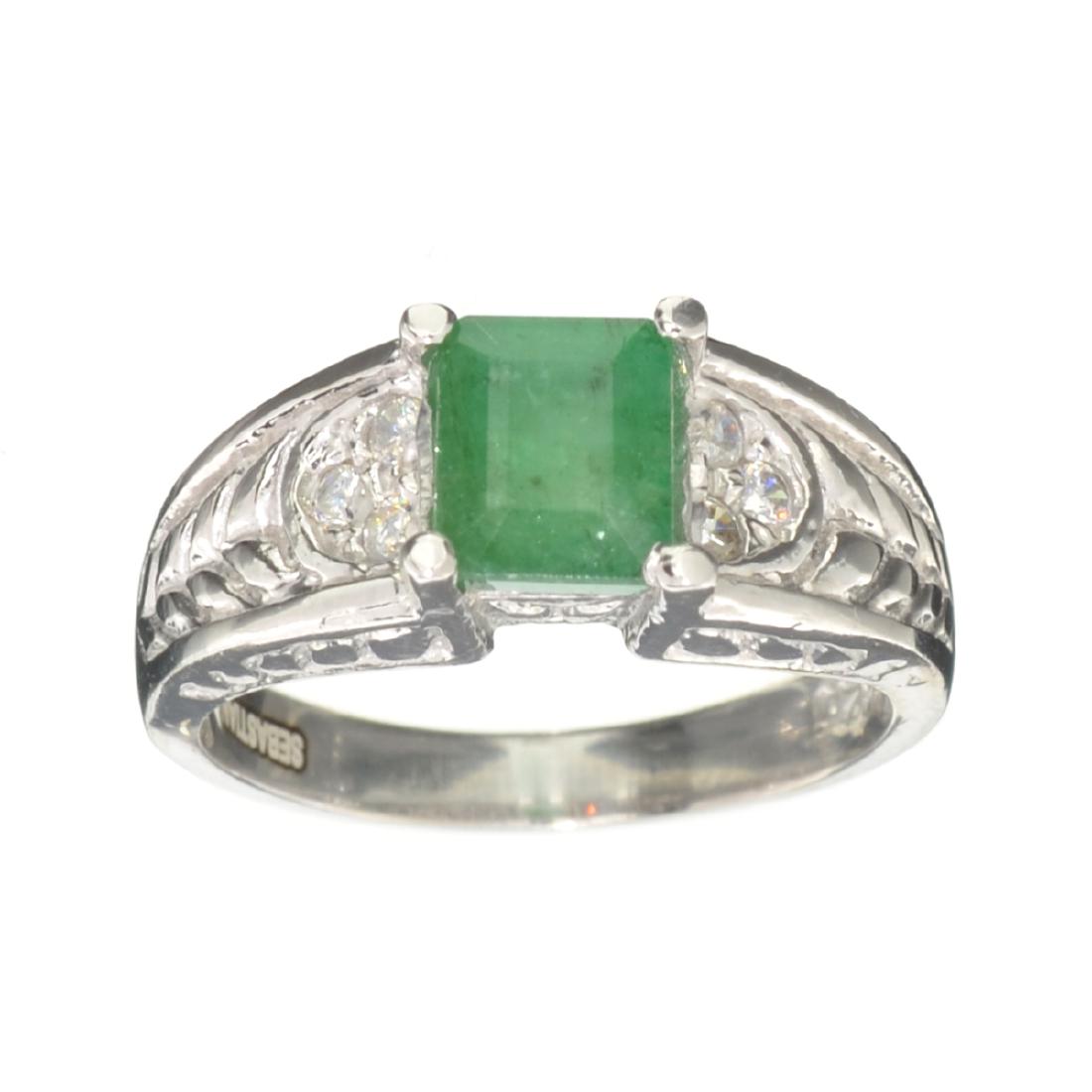 APP: 0.7k Fine Jewelry Designer Sebastian, 1.40CT Green: Gov. File: H-30128 Fine Jewelry Designer Sebastian, 1.40CT Green Emerald And White Topaz Sterling Silver Ring Retail Replacement Value: $0.7K Asset Type: Ring Shipping: $19.95