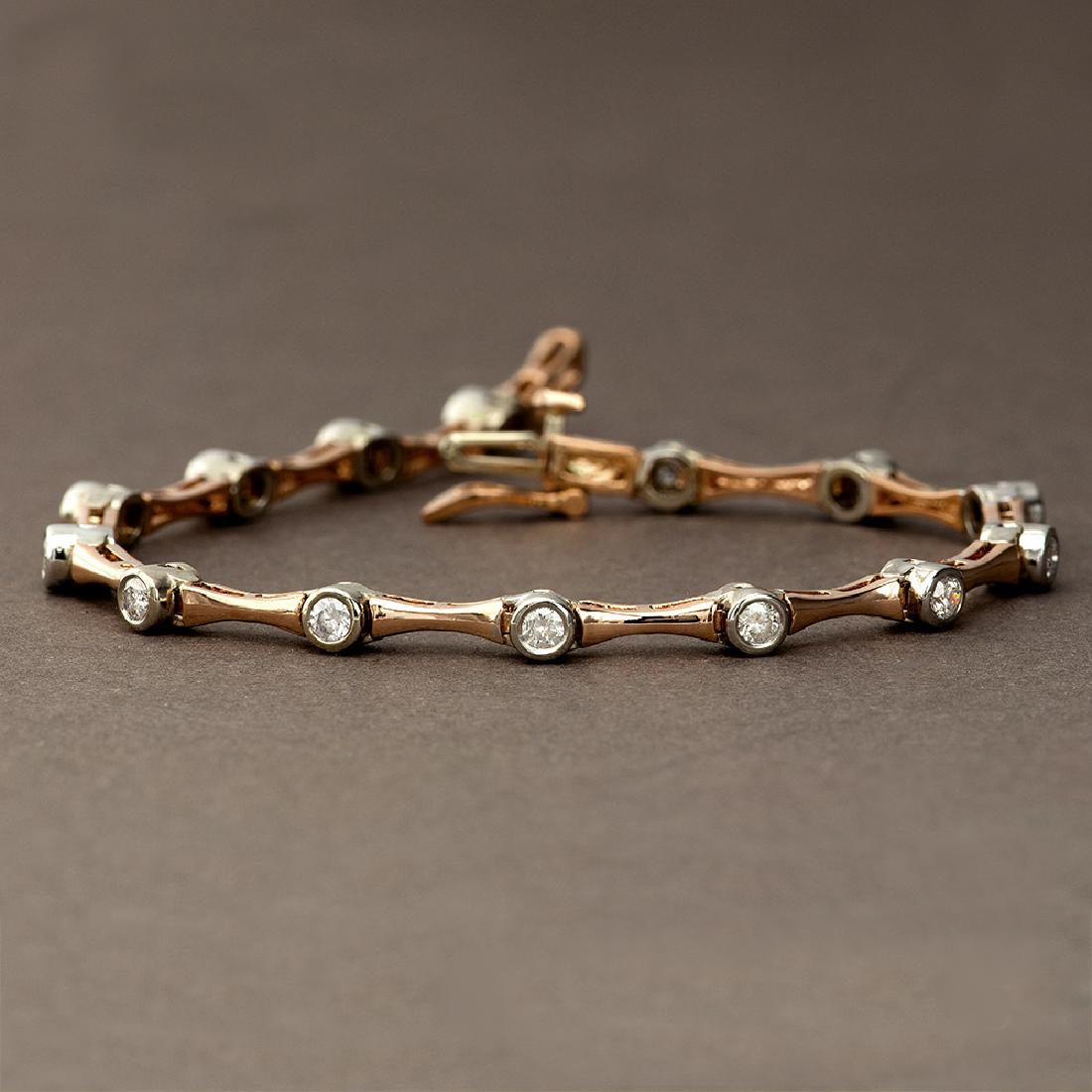 APP: 4.8k *Fine Jewelry 14KT Two Tone Gold, 1.00CT: Gov. File: H-25079 *Fine Jewelry 14KT Two Tone Gold, 1.00CT Round Brilliant Cut Diamond Bracelet (VGN A-301) Retail Replacement Value: $4.8K Asset Type: Bracelet Shipping: $19.95