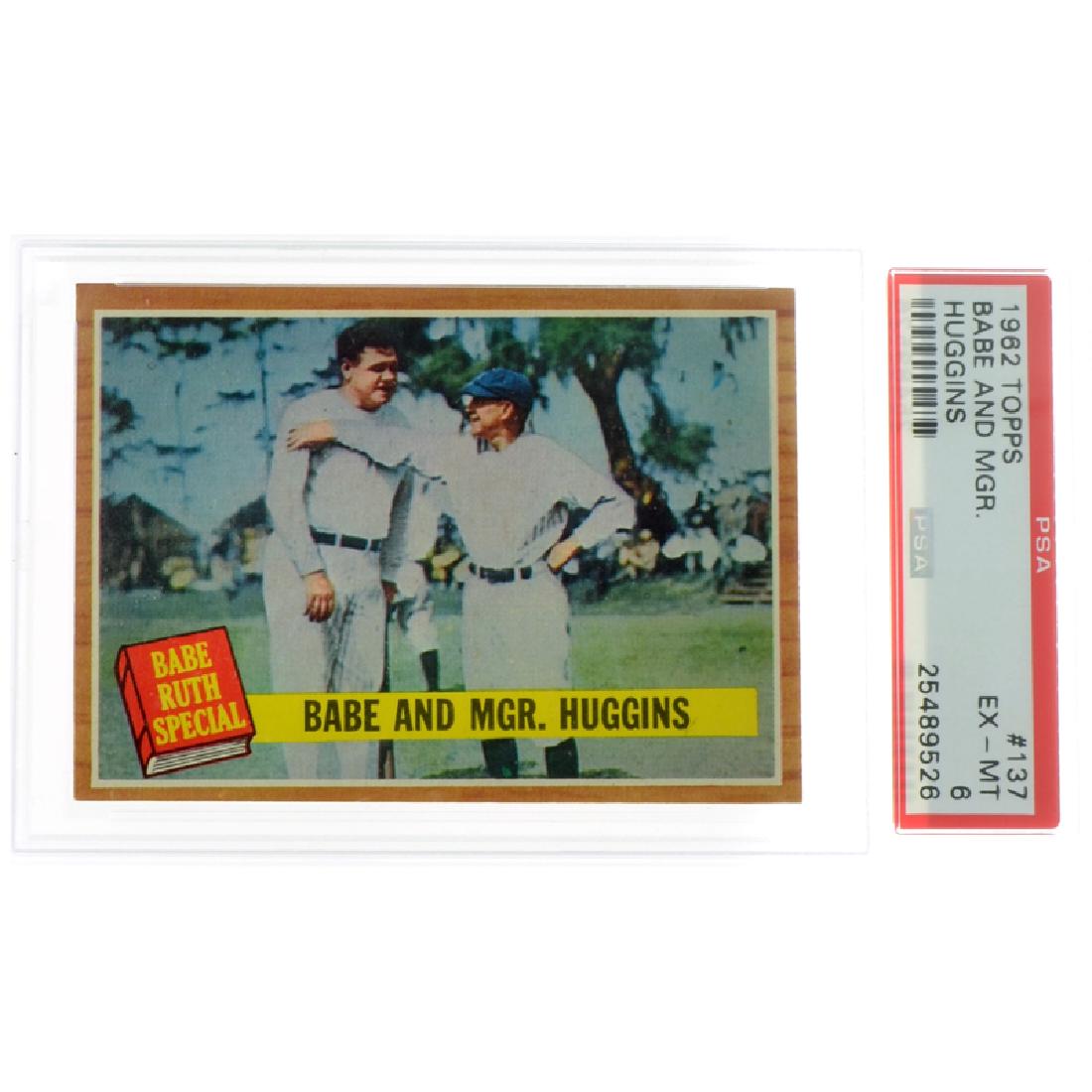 Rare Babe Ruth 1962 Topps Babe And Mgr. Huggins Card: Gov. File: T-14997 Rare Babe Ruth 1962 Topps Babe And Mgr. Huggins Card #137 PSA EX - MT Asset Type: Collectable Shipping: $29.95