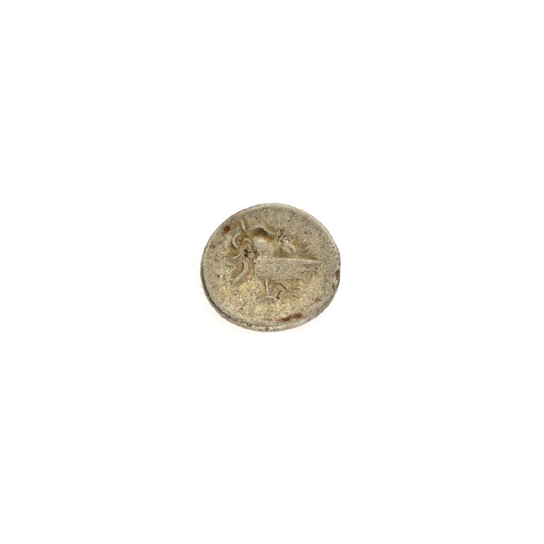 1847 Cambodia Billion 1/8 Tical Hamza Bird Facing Left,: Gov. File: C-48778 1847 Cambodia Billion 1/8 Tical Hamza Bird Facing Left, Uniface Coin Asset Type: Coin Shipping: $9.95