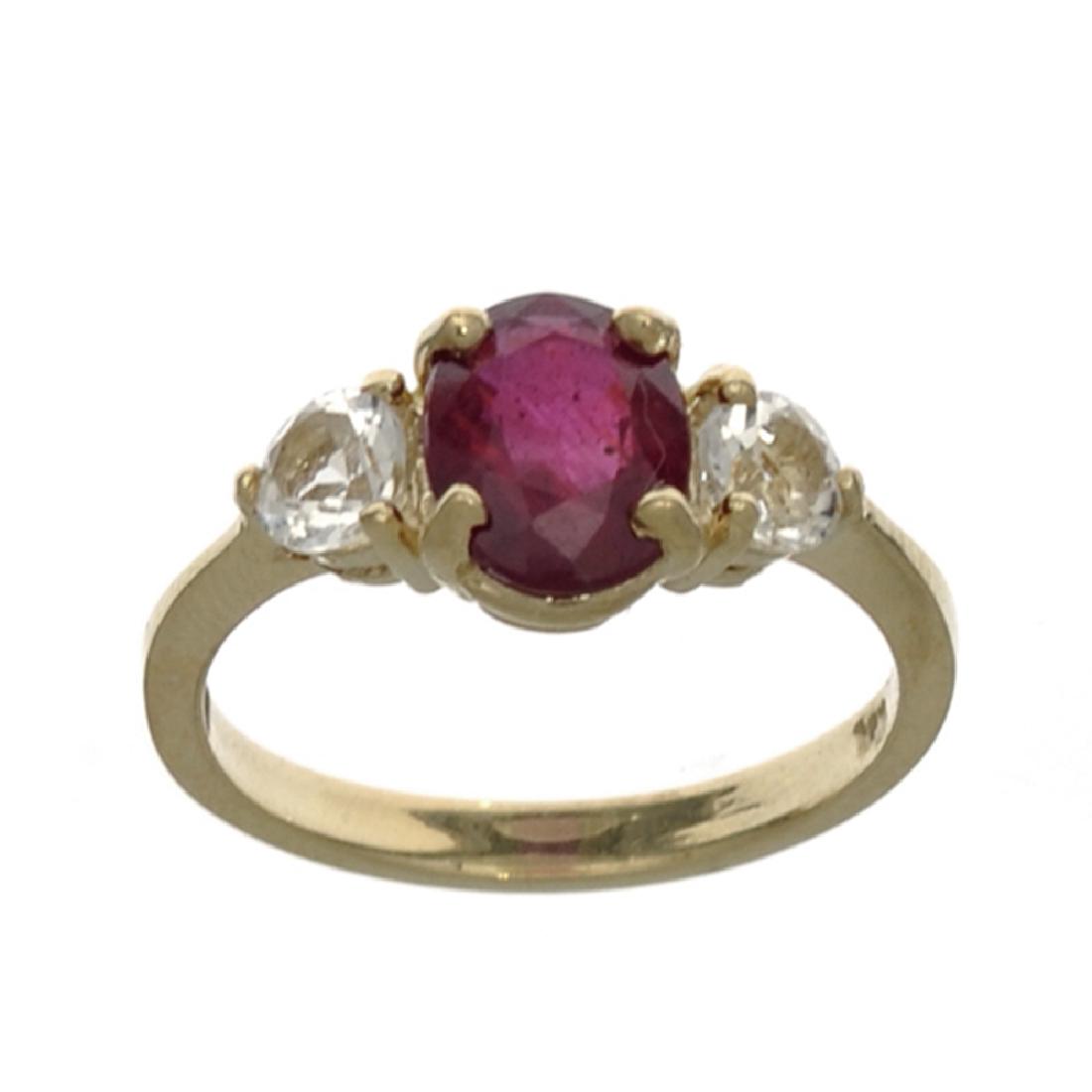 APP: 1.2k Fine Jewelry Designer Sebastian 14KT Gold,: Gov. File: H-22858 Fine Jewelry Designer Sebastian 14KT Gold, 2.07CT Red Ruby And White Sapphire Ring Retail Replacement Value: $1.1K Asset Type: Ring Shipping: $19.95