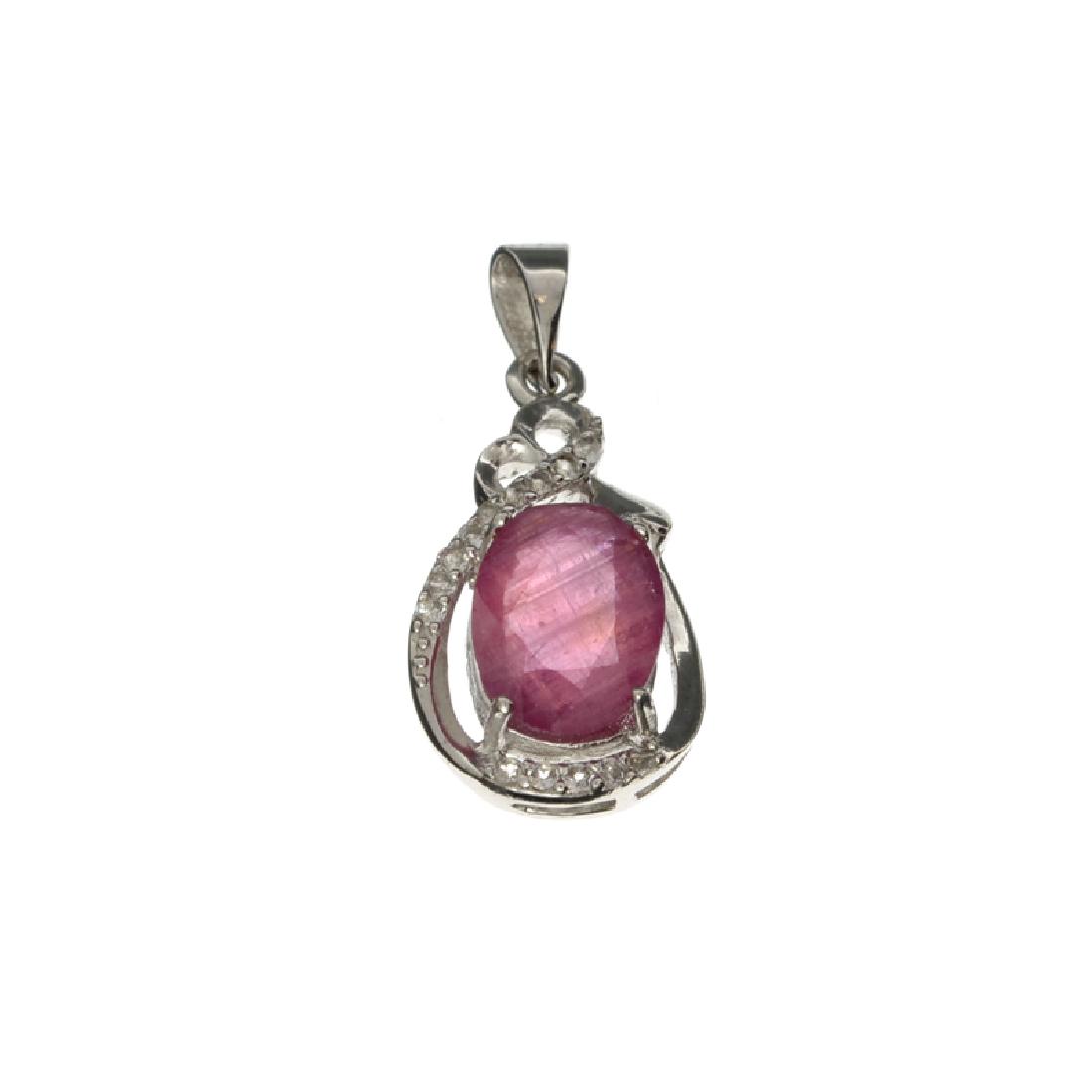 APP: 1k Fine Jewelry 3.00CT Red Ruby And White Sapphire: Gov. File: H-25054 Fine Jewelry 3.00CT Red Ruby And White Sapphire Sterling Silver Pendant Retail Replacement Value: $1.0K Asset Type: Pendant Shipping: $19.95