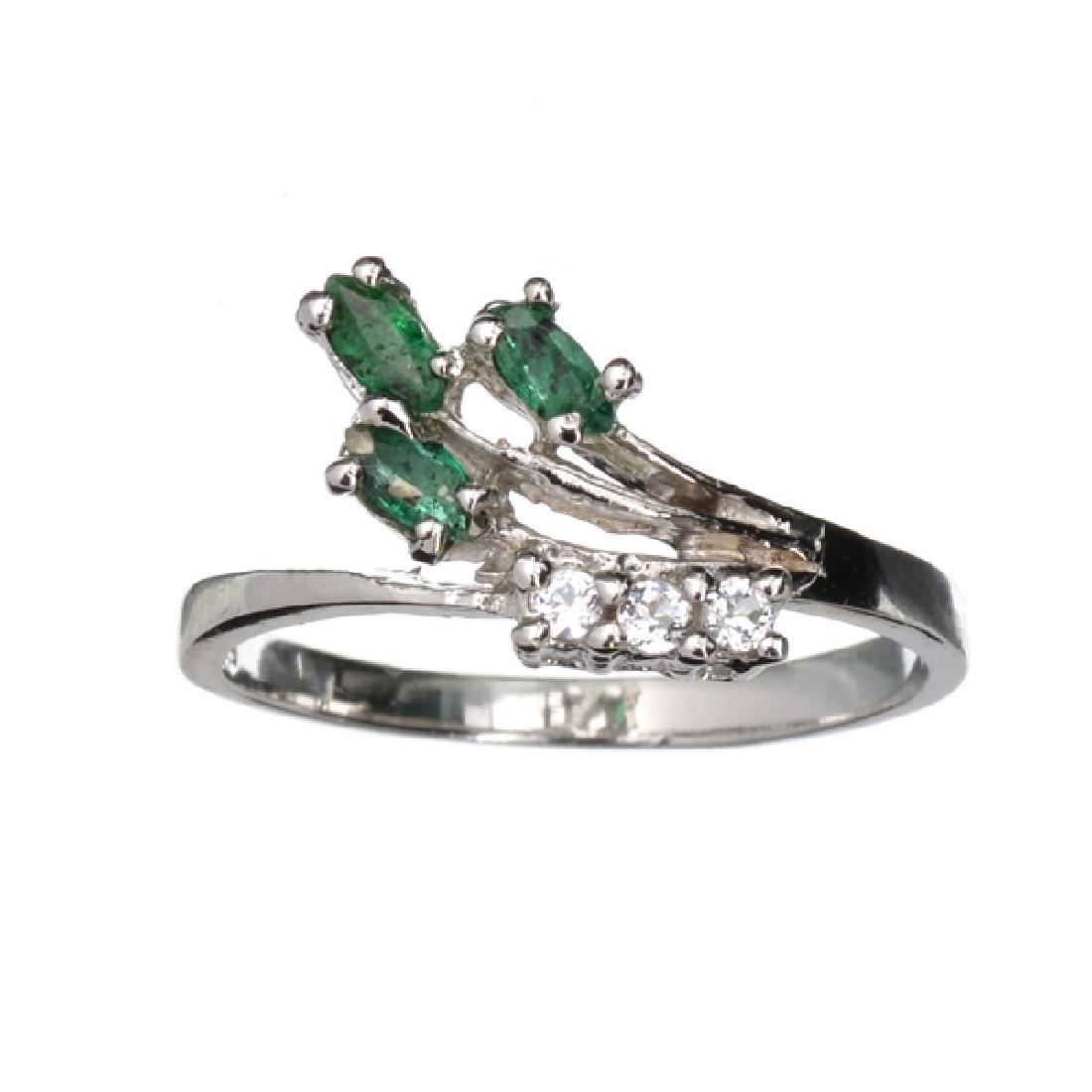 Designer Sebastian 0.30CT Green Beryl Emerald And Topaz: Gov. File: K-04172 Fine Jewelry Designer Sebastian 0.30CT Green Beryl Emerald And Topaz Platinum Over Sterling Silver Ring Retail Replacement Value:$0.8K Ring Shipping: $19.95