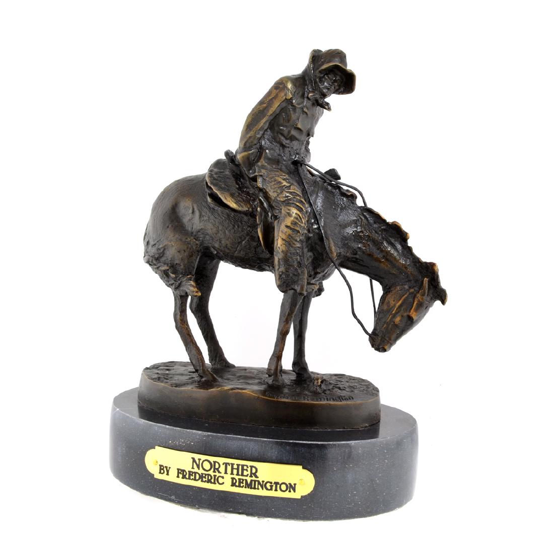 Norther- By Frederic Remington- Bronze Reissue: Gov. File: T-16075 Norther- By Frederic Remington- Bronze Reissue Asset Type: Museum Quality Bronze Shipping: $29.95