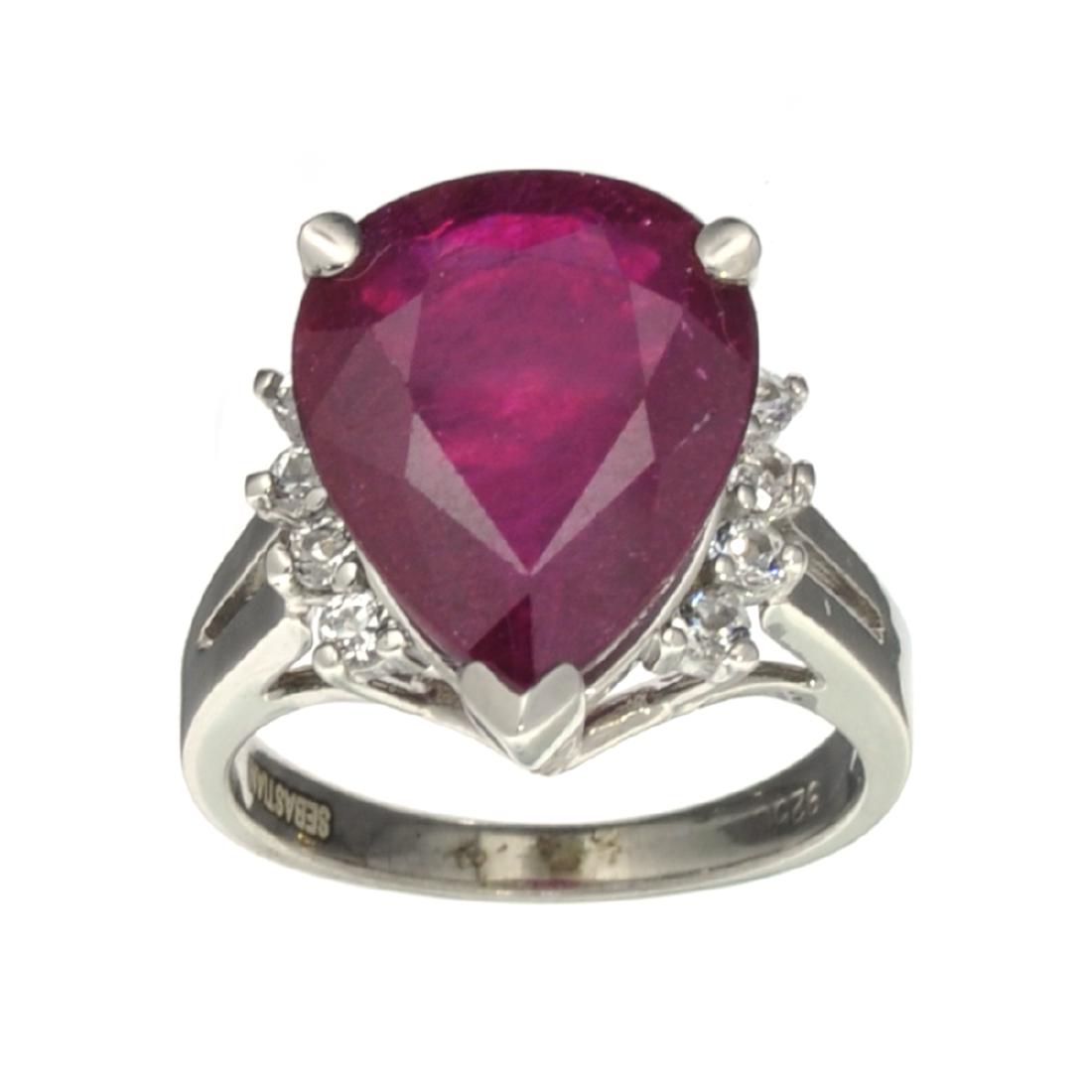 APP: 1.5k Fine Jewelry Designer Sebastian, 7.99CT Ruby: Gov. File: H-29982 Fine Jewelry Designer Sebastian, 7.99CT Ruby And White Topaz Sterling Silver Ring Retail Replacement Value: $1.5K Asset Type: Ring Shipping: $19.95