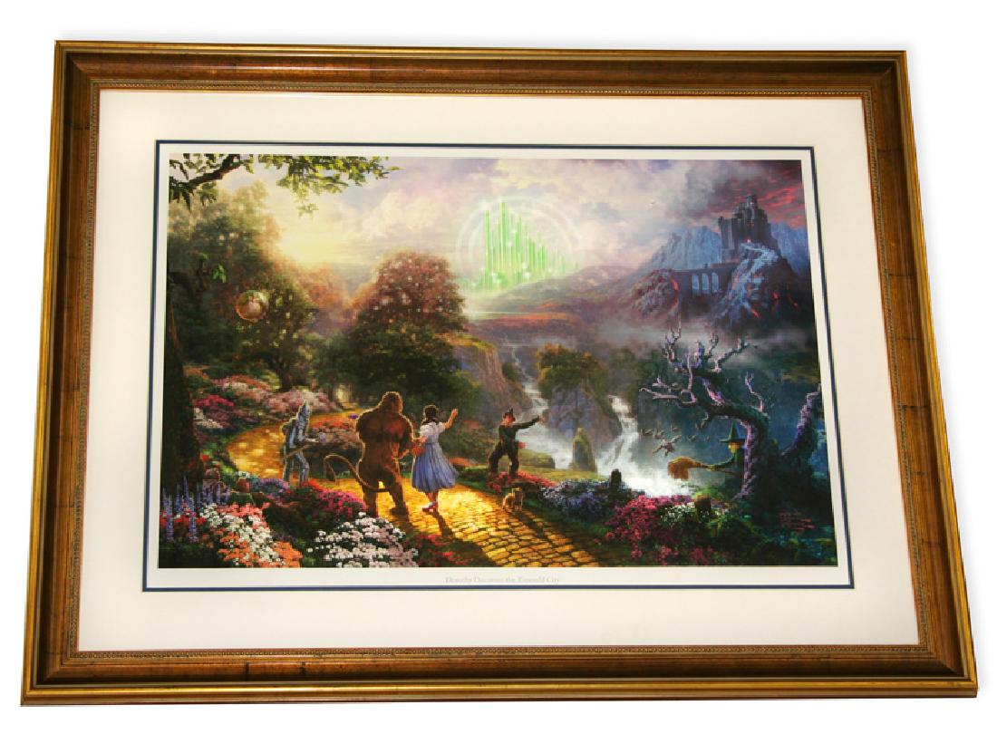 Rare Thomas Kinkade Original Ltd Edt Lithograph Plate: Gov. File: M-08910 Rare Thomas Kinkade Original Limited Edition Numbered Lithograph Plate Signed Museum Framed ''Dorothy Discovers Emerald City'' Asset Type: LithographShipping: $24.95. Item may be pi
