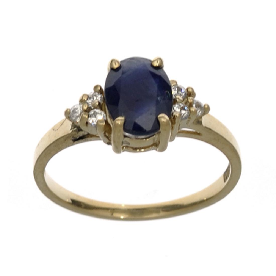 APP: 1.1k Fine Jewelry Designer Sebastian 14KT Gold,: Gov. File: H-22767 Fine Jewelry Designer Sebastian 14KT Gold, 1.67CT Blue And White Sapphire Ring Retail Replacement Value: $1.1K Asset Type: Ring Shipping: $19.95