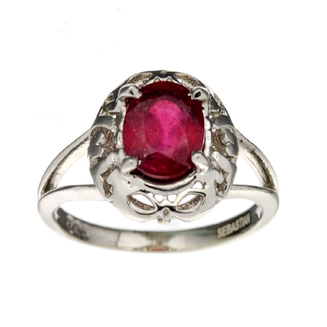 Fine Jewelry Designer Sebastian, Ruby And Sterling: Gov. File: H-40361 Fine Jewelry Designer Sebastian, Ruby And Sterling Silver Ring Asset Type: Ring Shipping: $19.95
