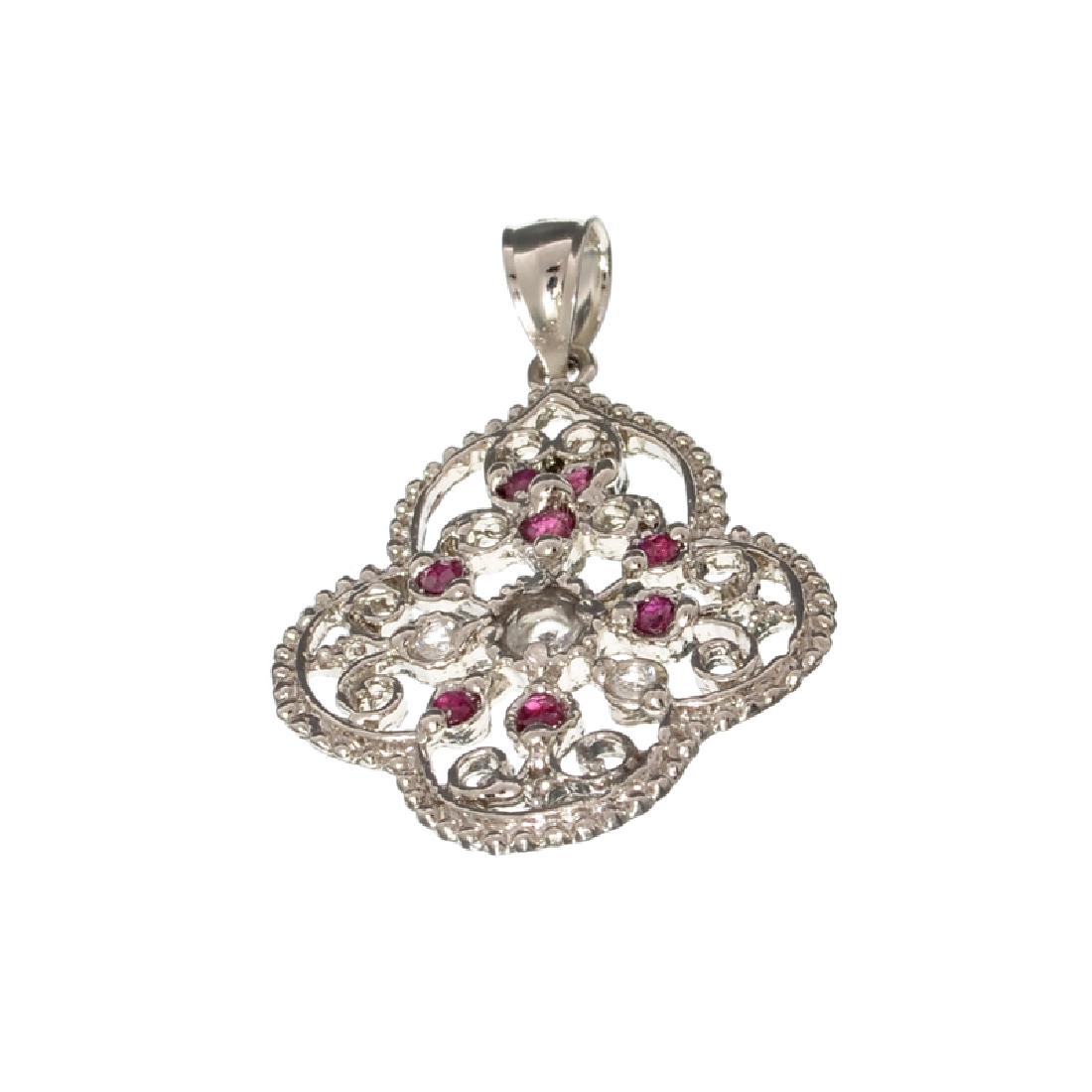 APP: 0.7k Fine Jewelry 0.83CT Round Cut Ruby And White: Gov. File: H-21357 Fine Jewelry 0.83CT Round Cut Ruby And White Sapphire Sterling Silver Pendant Retail Replacement Value: $0.7K Asset Type: Pendant Shipping: $19.95