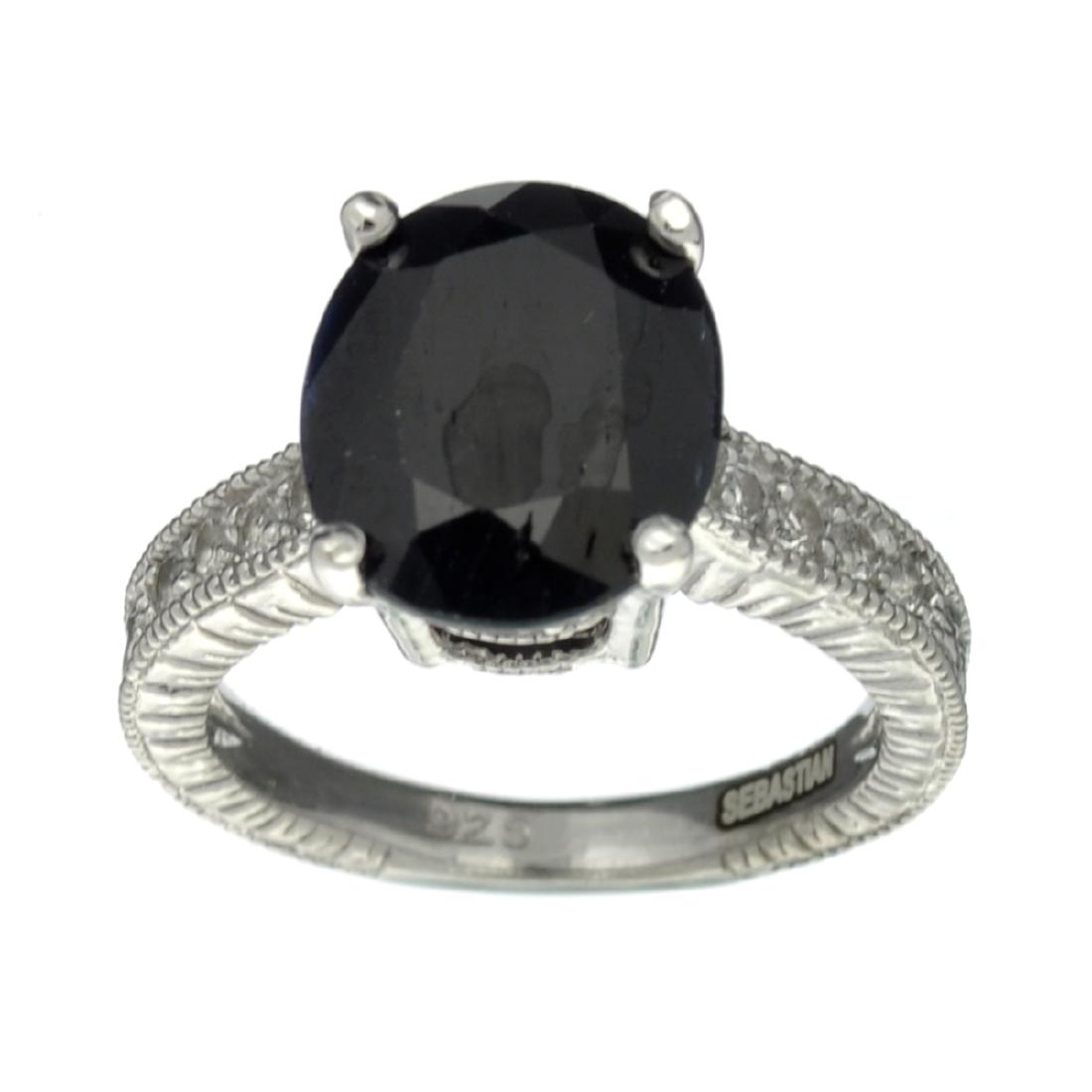 APP: 1.5k Fine Jewelry Designer Sebastian, 5.28CT Blue: Gov. File: H-30786 Fine Jewelry Designer Sebastian, 5.28CT Blue Sapphire And White Topaz Sterling Silver Ring Retail Replacement Value: $1.5K Asset Type: Ring Shipping: $19.95