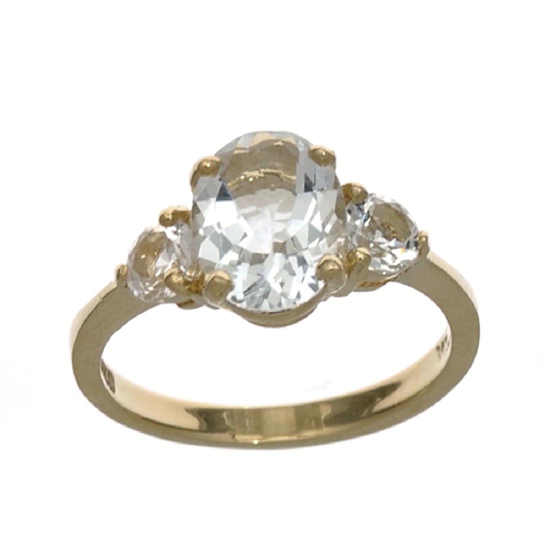 APP: 1.8k Fine Jewelry Designer Sebastian 14KT Gold,: Gov. File: H-22783 Fine Jewelry Designer Sebastian 14KT Gold, 2.30CT Blue Aquamarine And White Sapphire Ring Retail Replacement Value: $1.8K Asset Type: Ring Shipping: $19.95