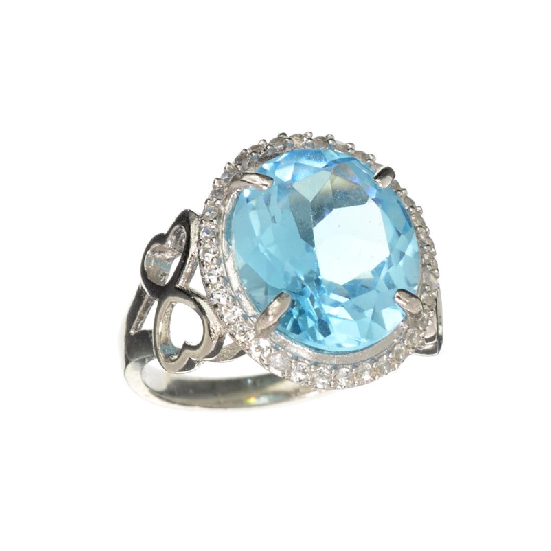 APP: 0.9k Fine Jewelry Designer Sebastian, 9.45CT Blue: Gov. File: H-25383 Fine Jewelry Designer Sebastian, 9.45CT Blue Topaz And Diamond Sterling Silver Ring Retail Replacement Value: $0.9K Asset Type: Ring Shipping: $19.95